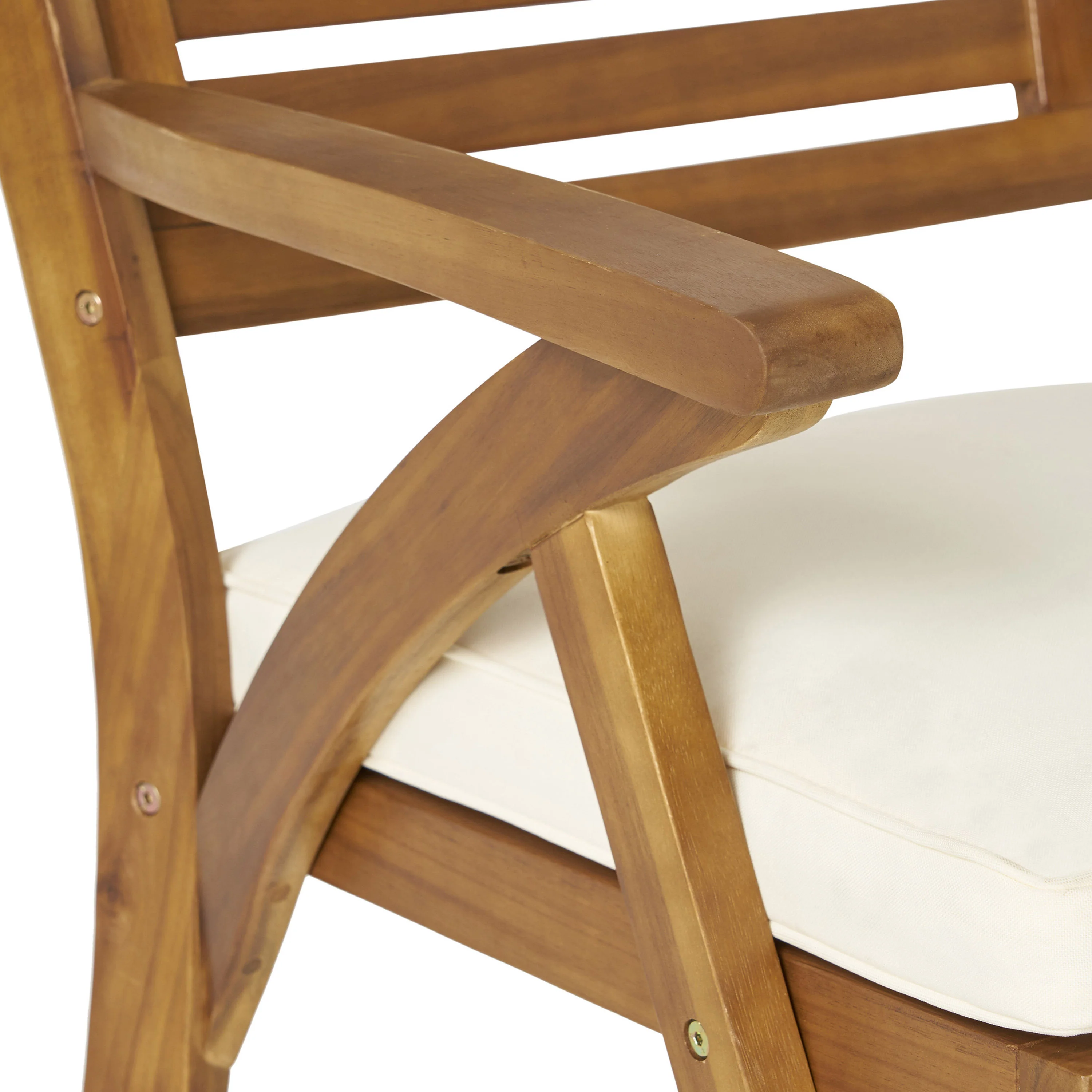 Nora Outdoor 7 Piece Acacia Wood Dining Set, Teak and Cream - furnishings