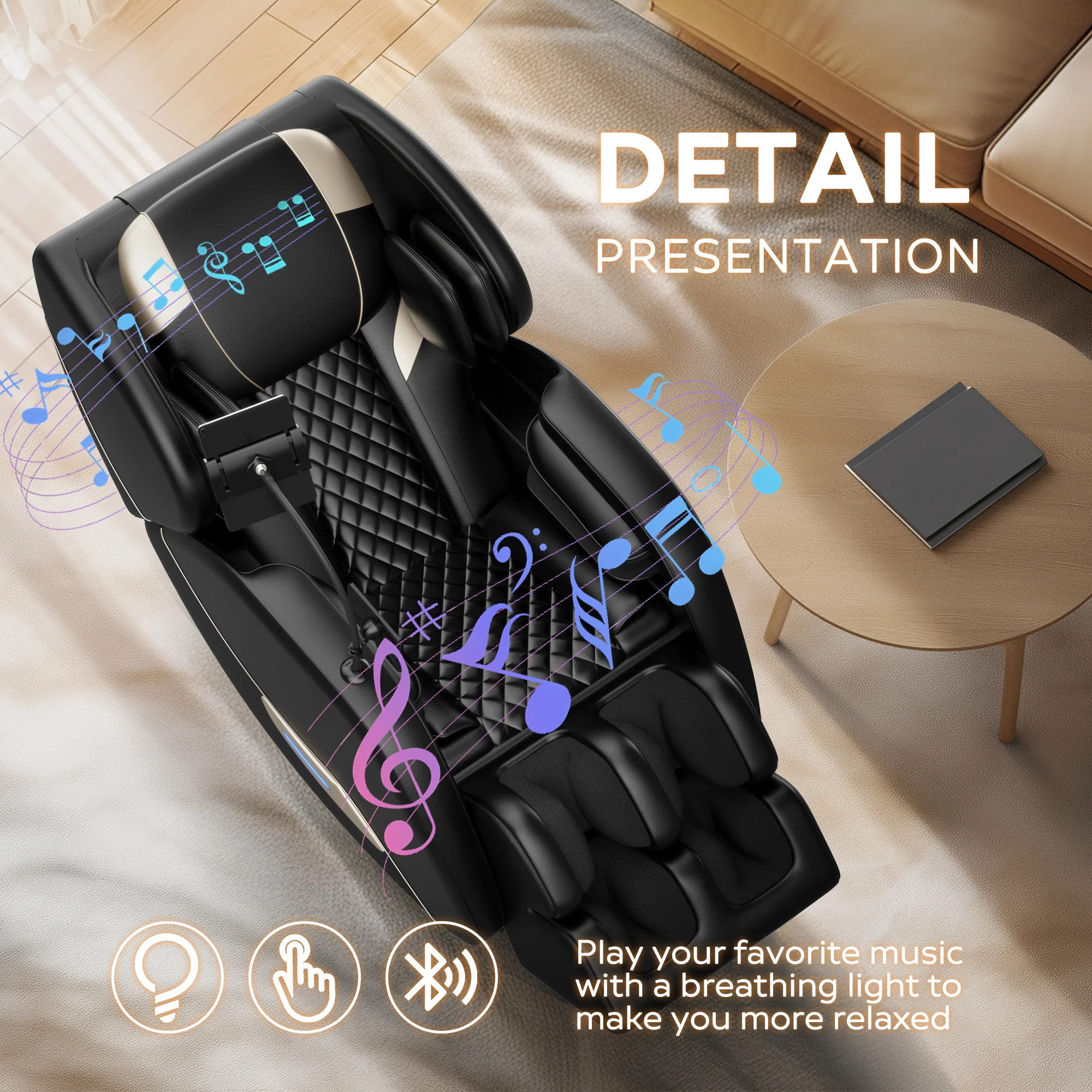 2024 Premium Massage Recliner with Zero Gravity and Air Pressure - furnishings