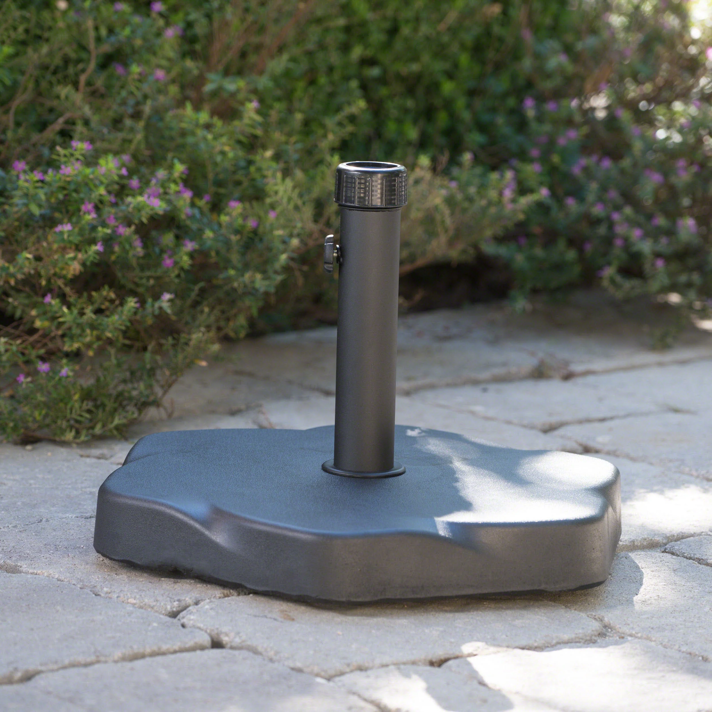 Caldwell Hexagon Black Concrete Umbrella Base - furnishings