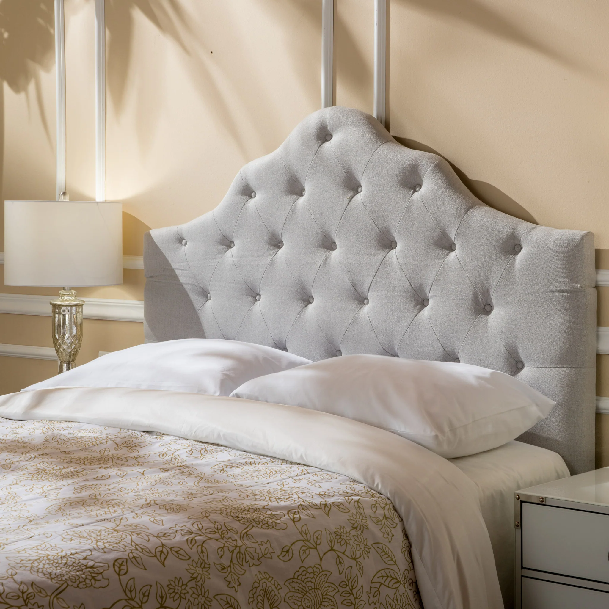 Marina Fabric Queen/ Full Tufted Headboard - furnishings