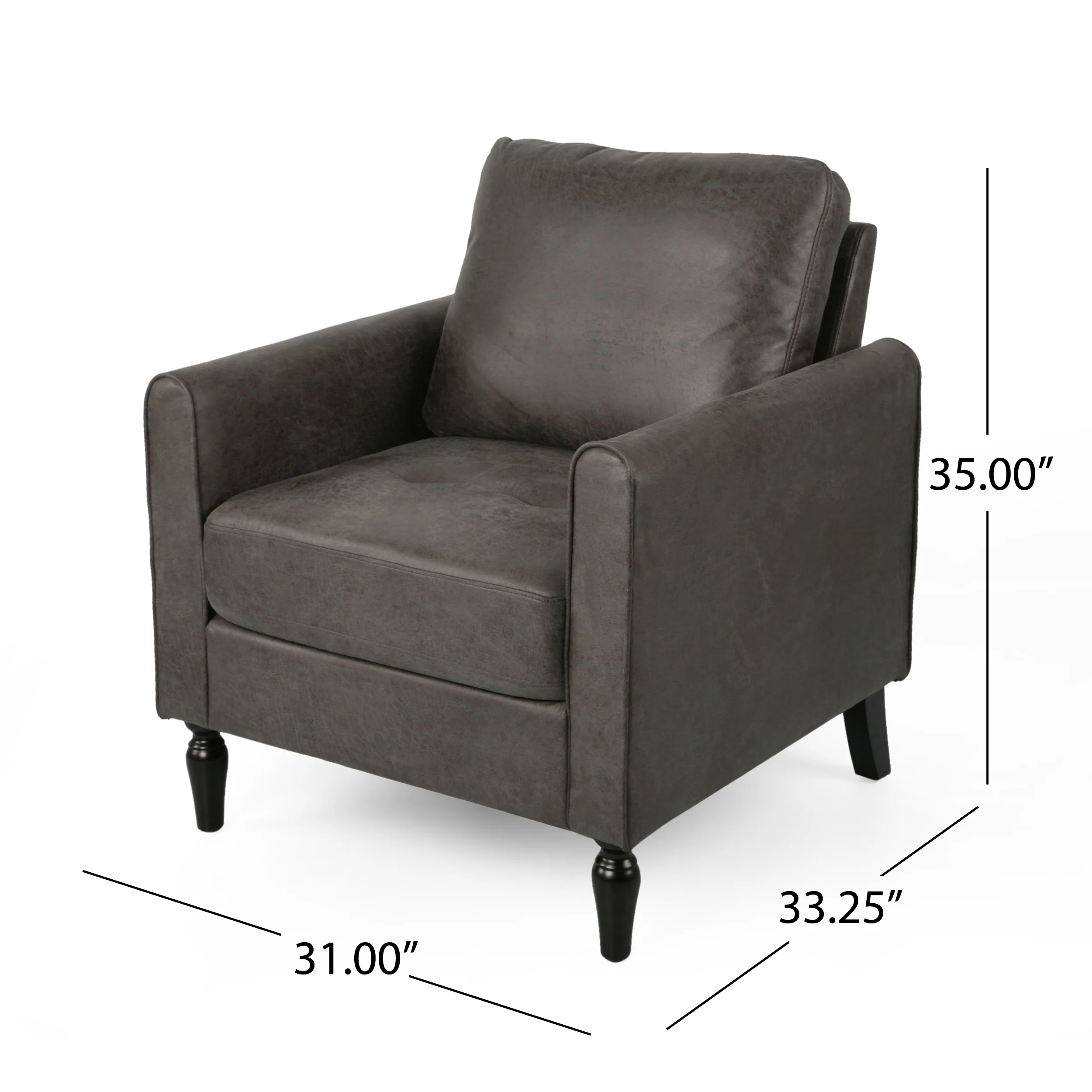 Xyan Contemporary Club Chair with Plush Microfiber Cushions - furnishings