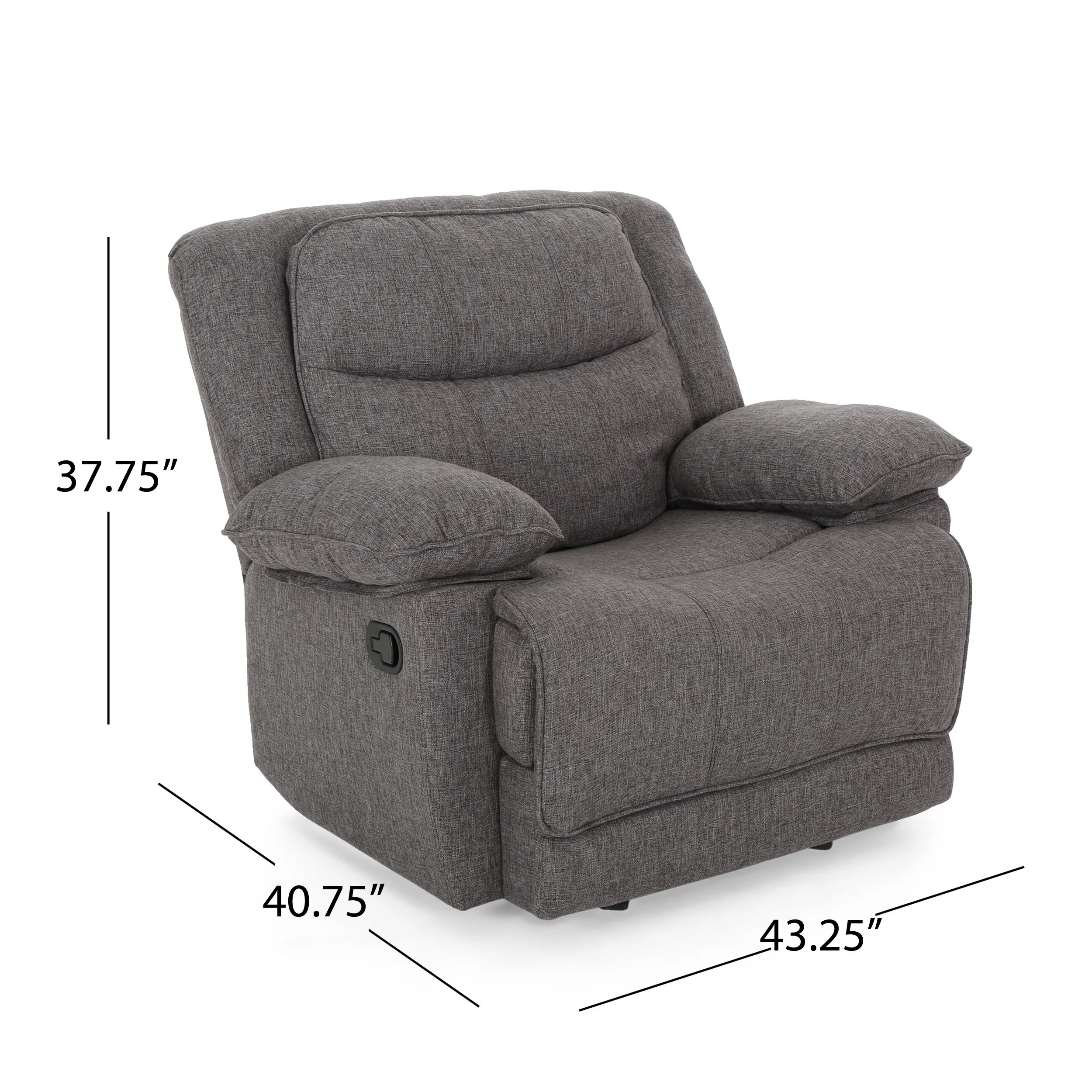 Antoinette Contemporary Pillow-Tufted Upholstered Fabric Glider Recliner - furnishings