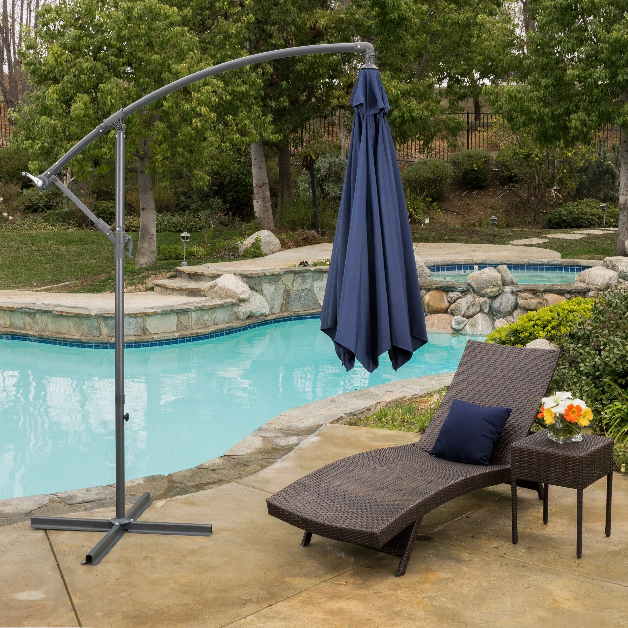 Jacksonville Navy Blue Banana Canopy Sunshade - furnishings