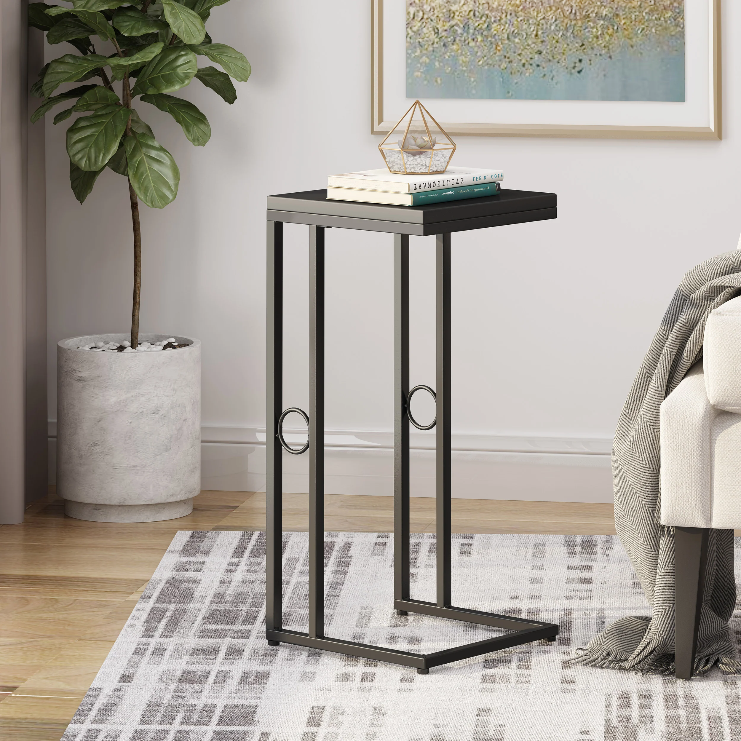 Zakirah Modern Faux Wood End Table - furnishings