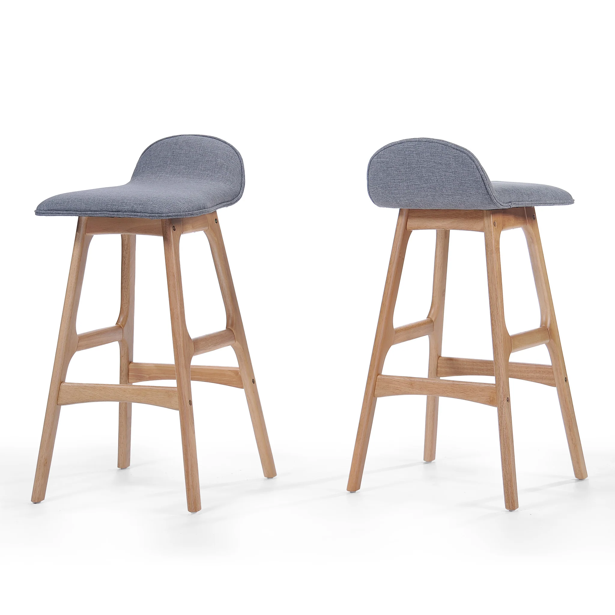 Tolle 29-Inch Mid-Century Design Low Back Fabric Bar Chair (Set of 2) - furnishings