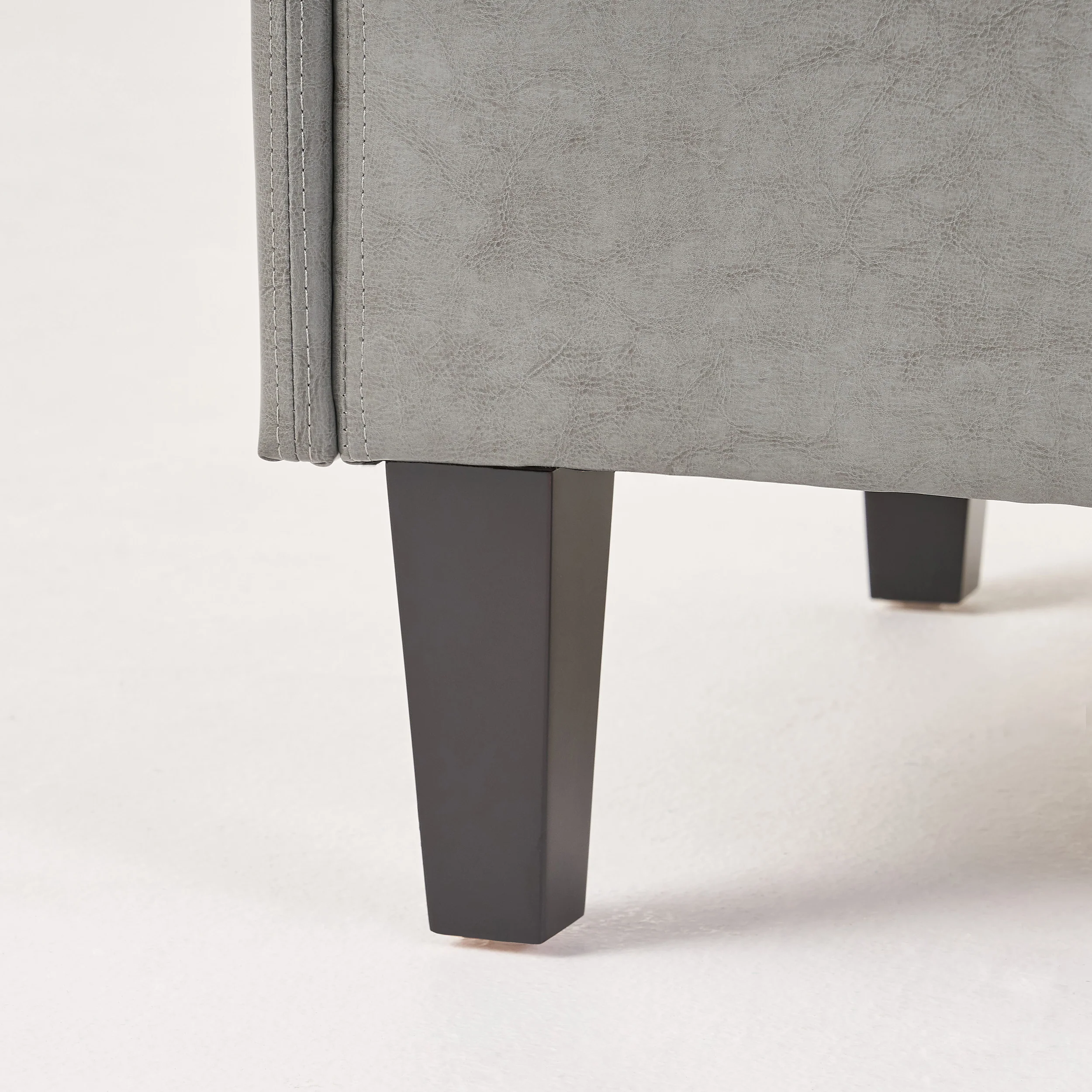 Nile Grey Leather Loveseat - furnishings