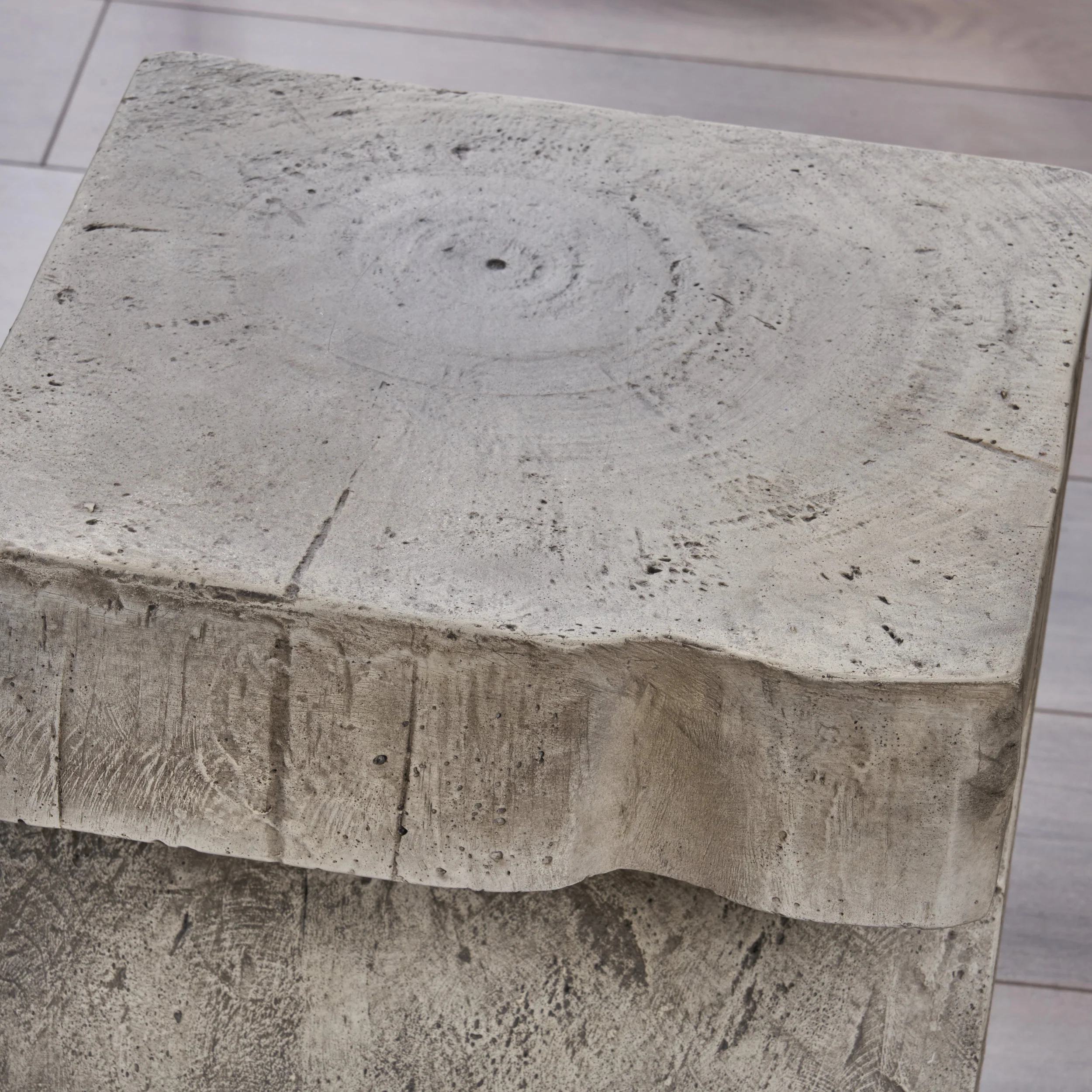 Ligia Modern Z-Shaped Lightweight Concrete Accent Side Table - furnishings