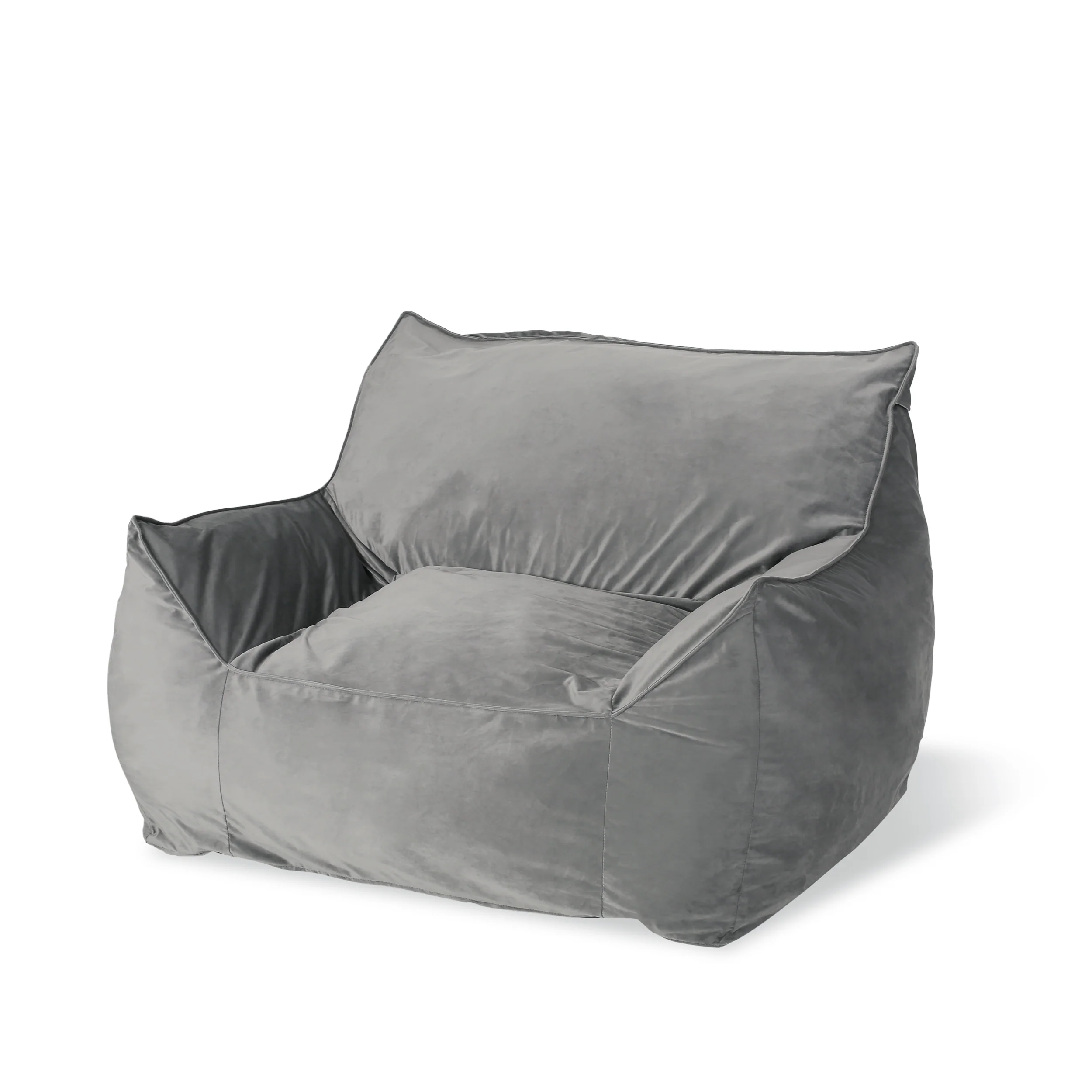 Ehlen Modern Velveteen Bean Bag Chair with Armrests - furnishings