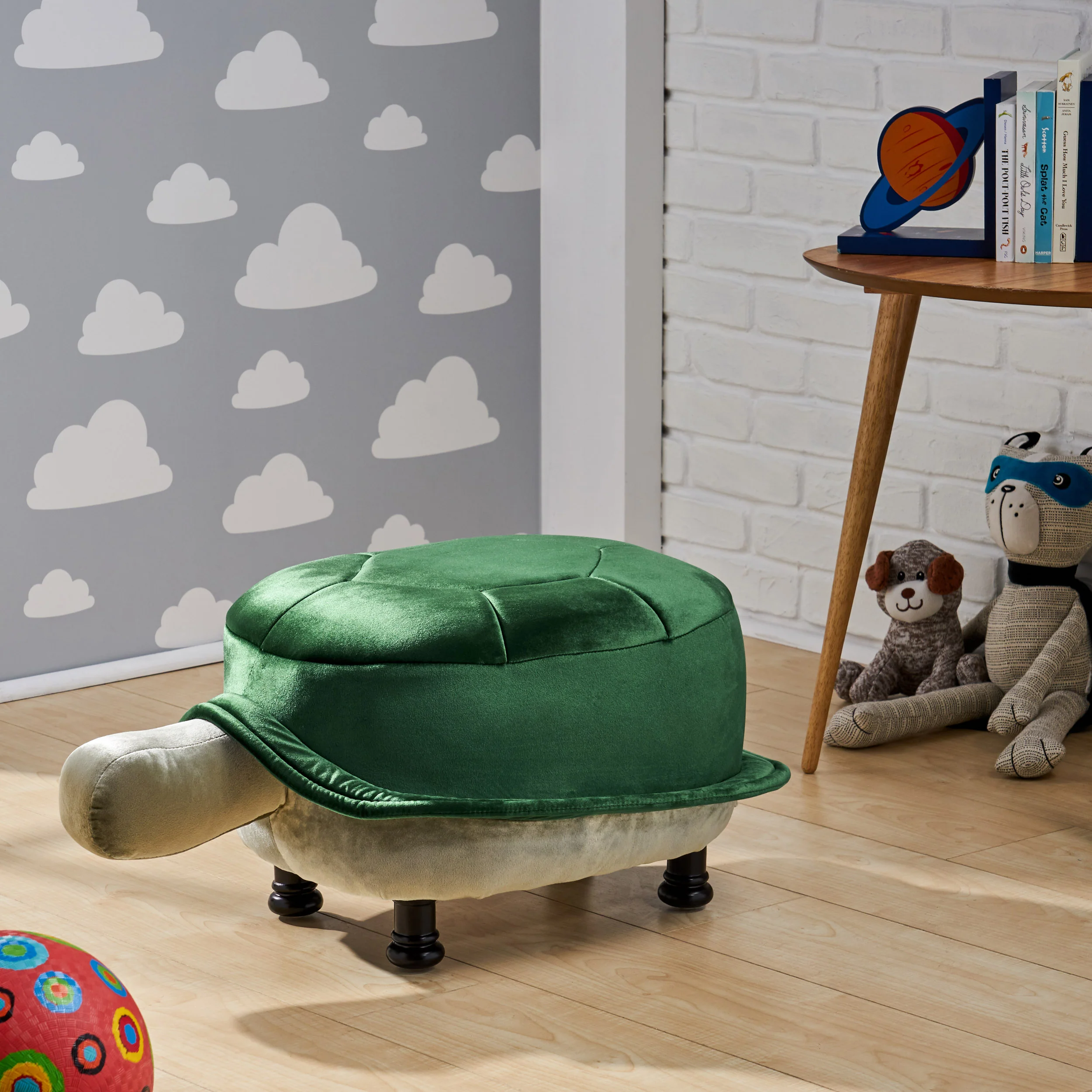 Azariah Velvet Turtle Ottoman - furnishings