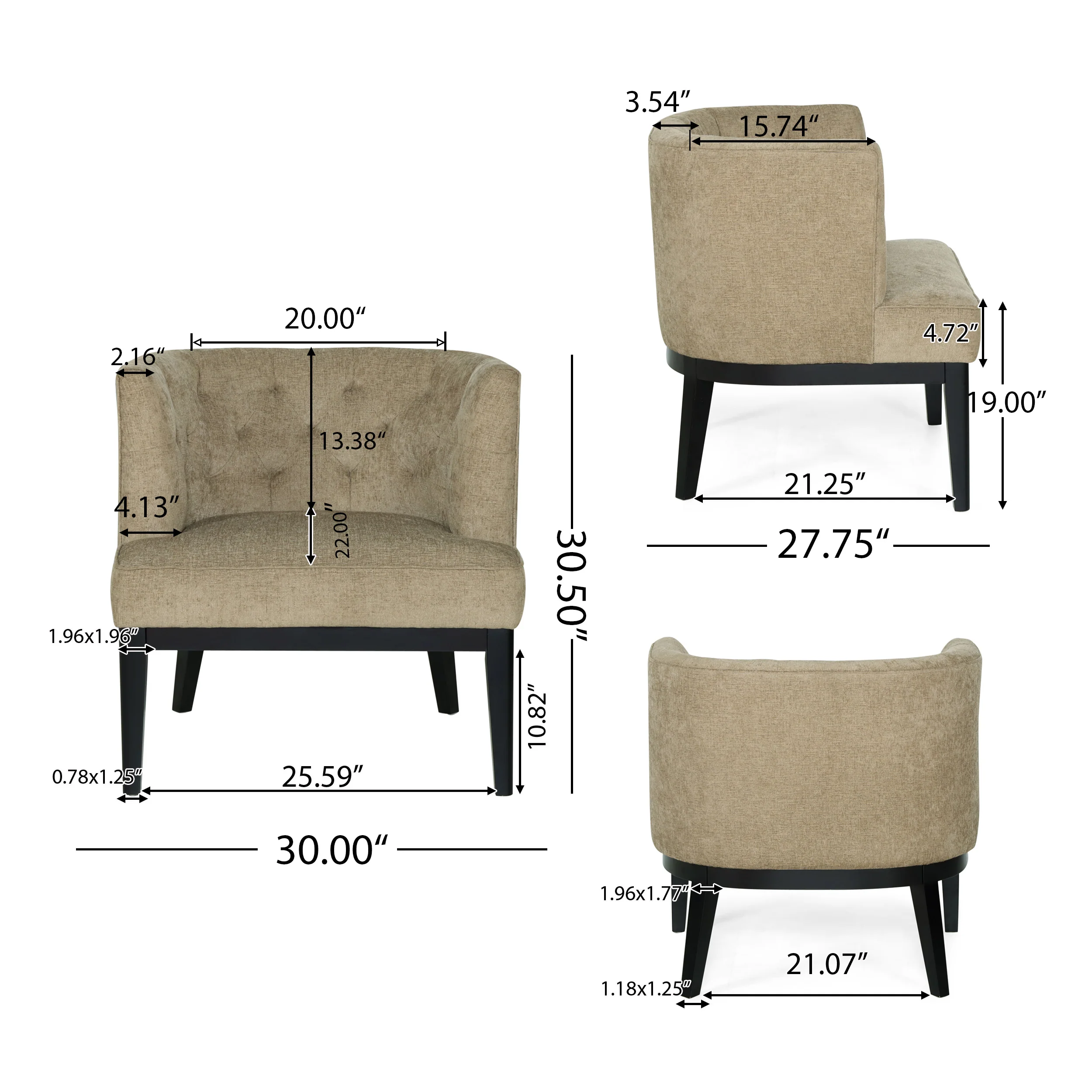 Evans Contemporary Fabric Tufted Accent Chair - furnishings