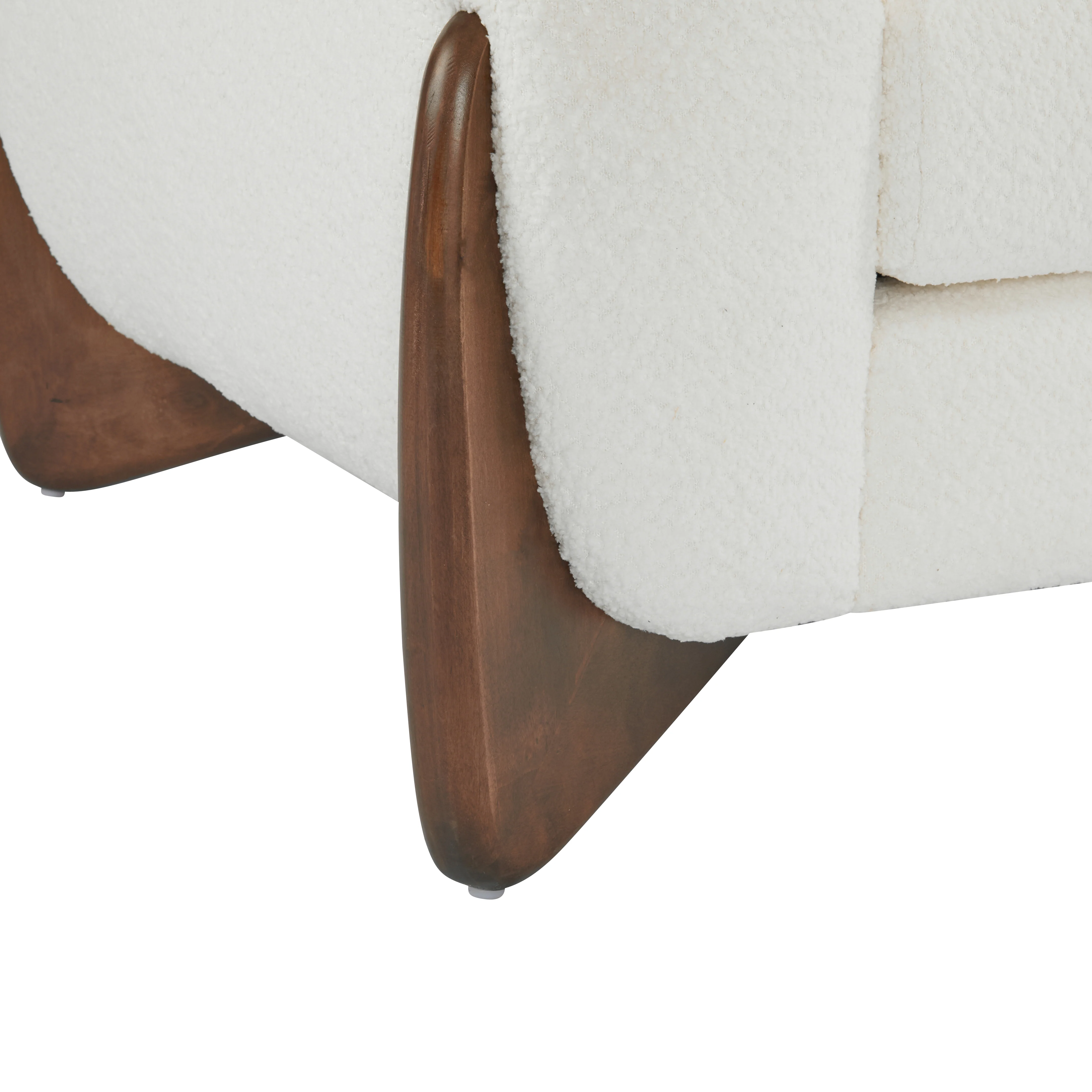 Zelora Modern Upholstered Boucle Club Chair, Birch Wood - furnishings