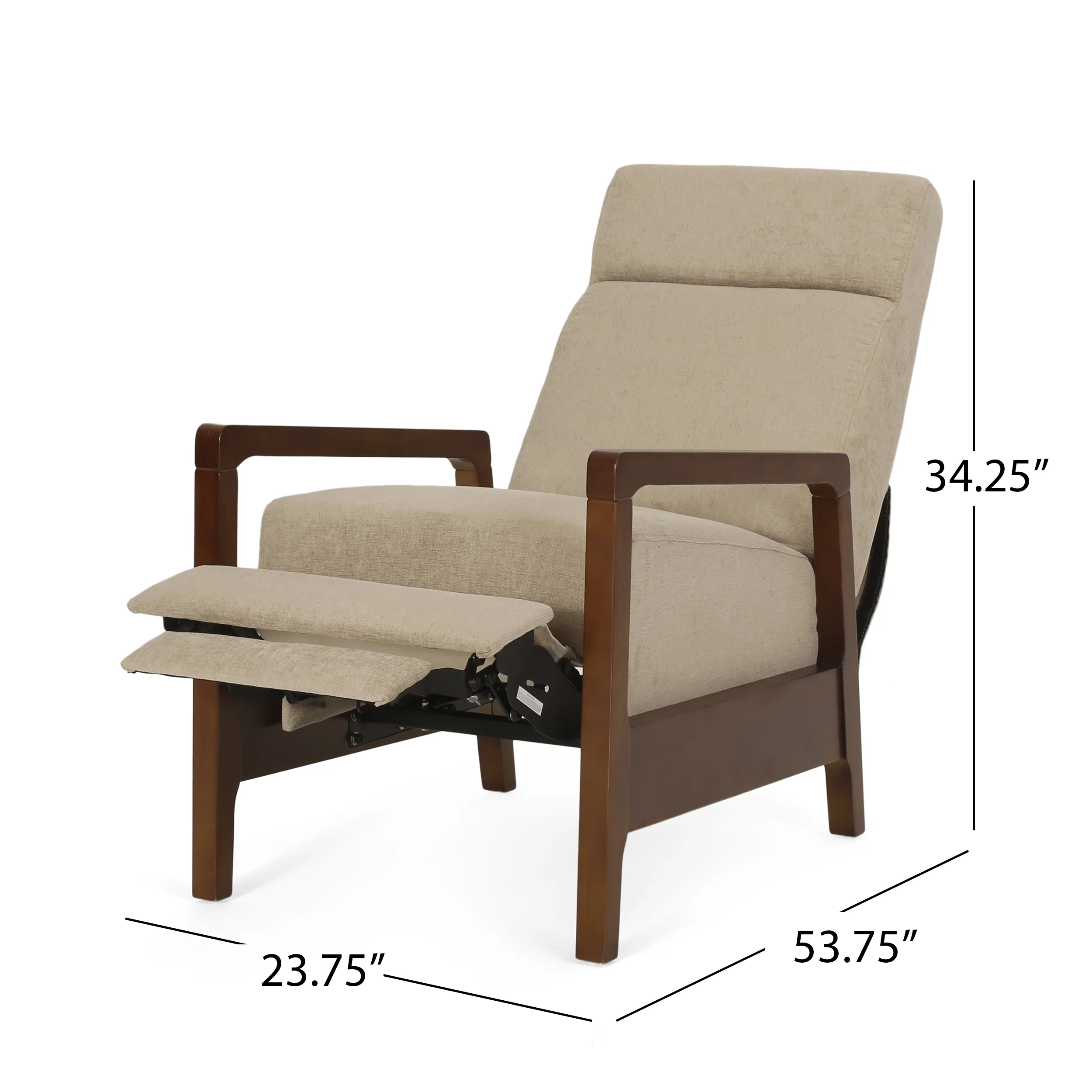 Castner Contemporary Fabric Waterfall Back Pushback Recliner - furnishings