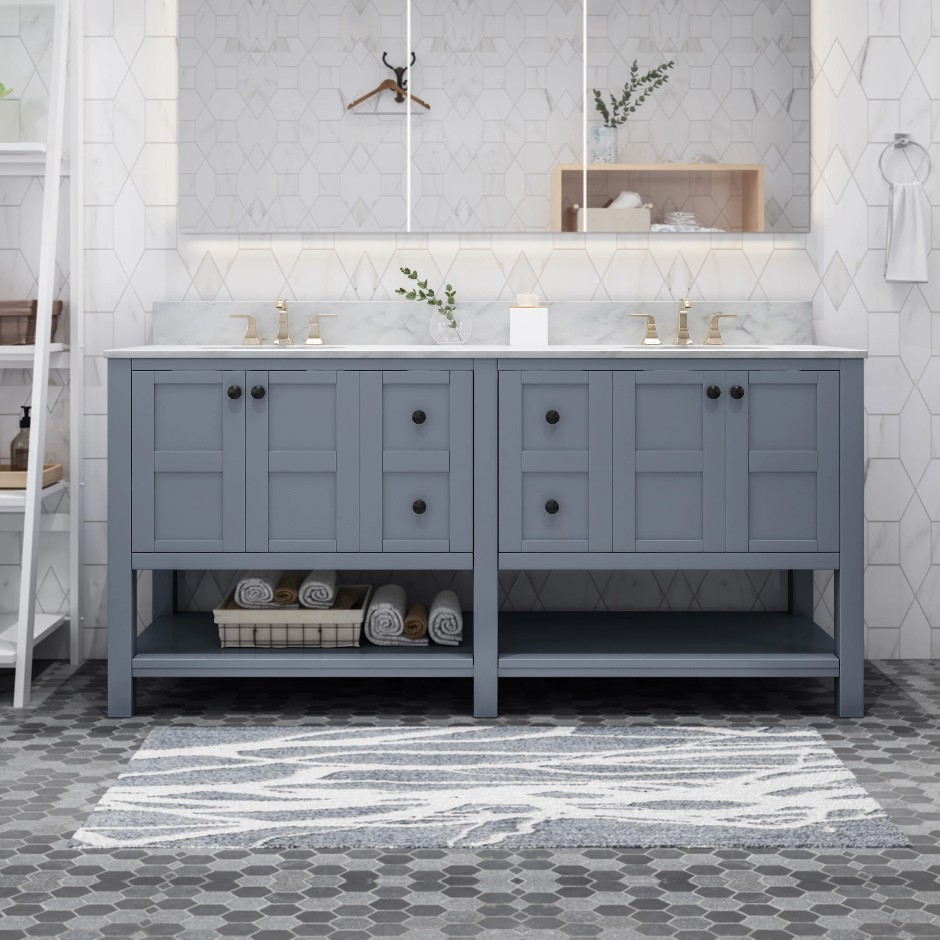 Lorent Contemporary Marble Countertop with Sink - furnishings