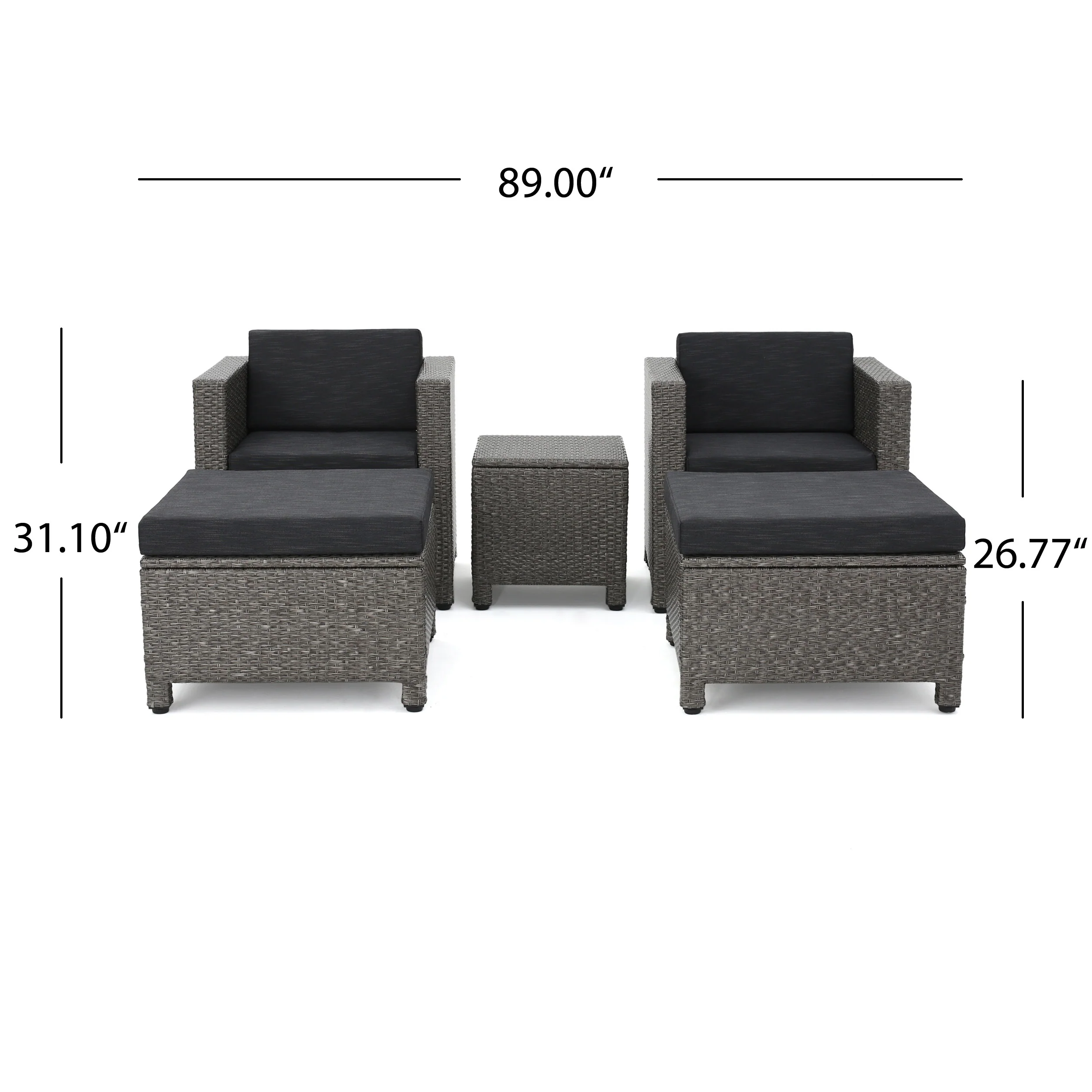 Feronia Outdoor 10 Piece Wicker Sofa Collection w/ Water Resistant Cushions - furnishings