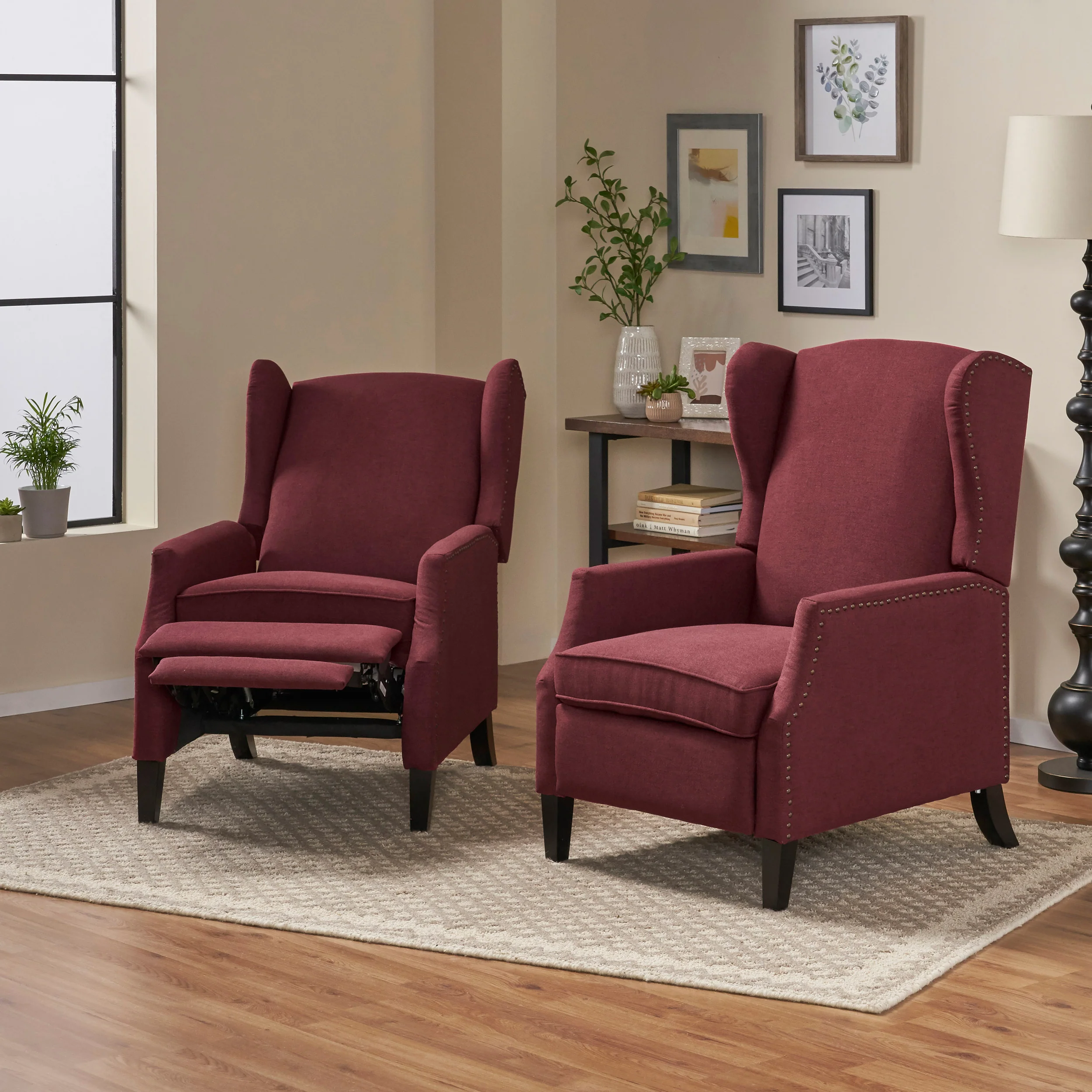 Weyland Contemporary Fabric Recliner (Set of 2) - furnishings