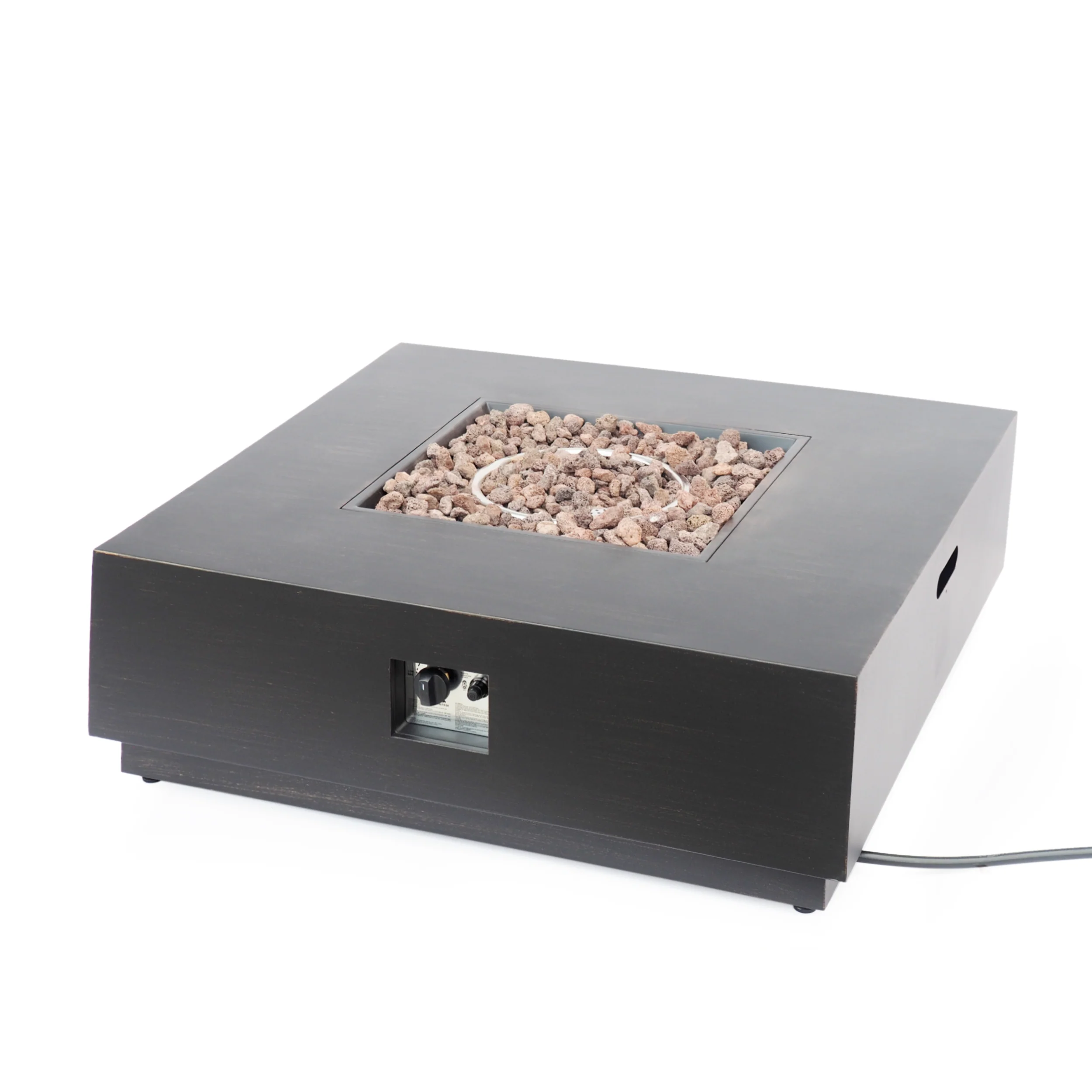 Jasmine Outdoor 40-Inch Square Fire Pit with Tank Holder - furnishings