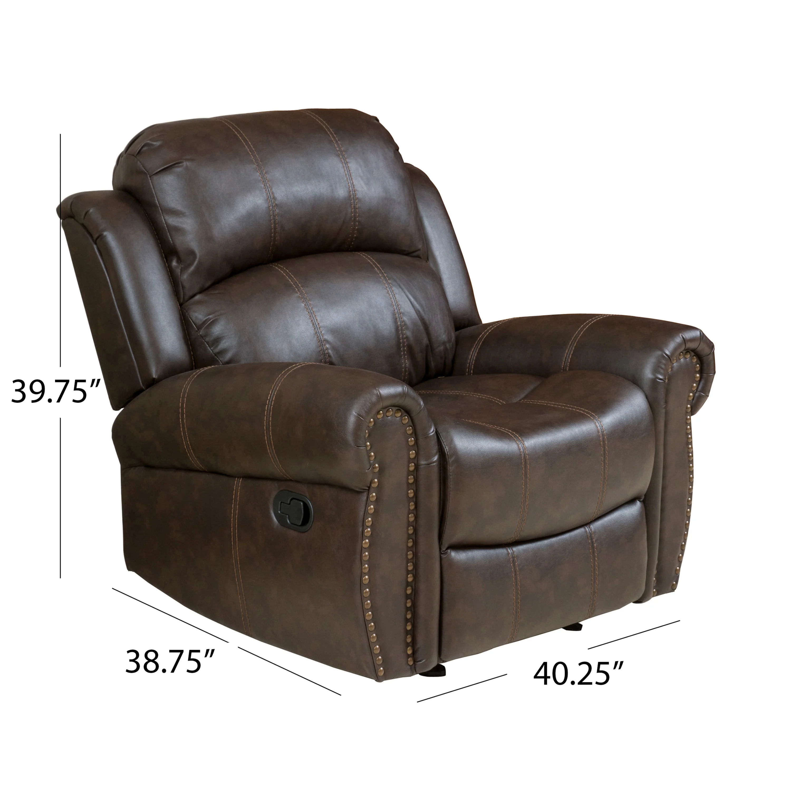 Harbor Contemporary Upholstered Faux Leather Gliding Recliner - furnishings