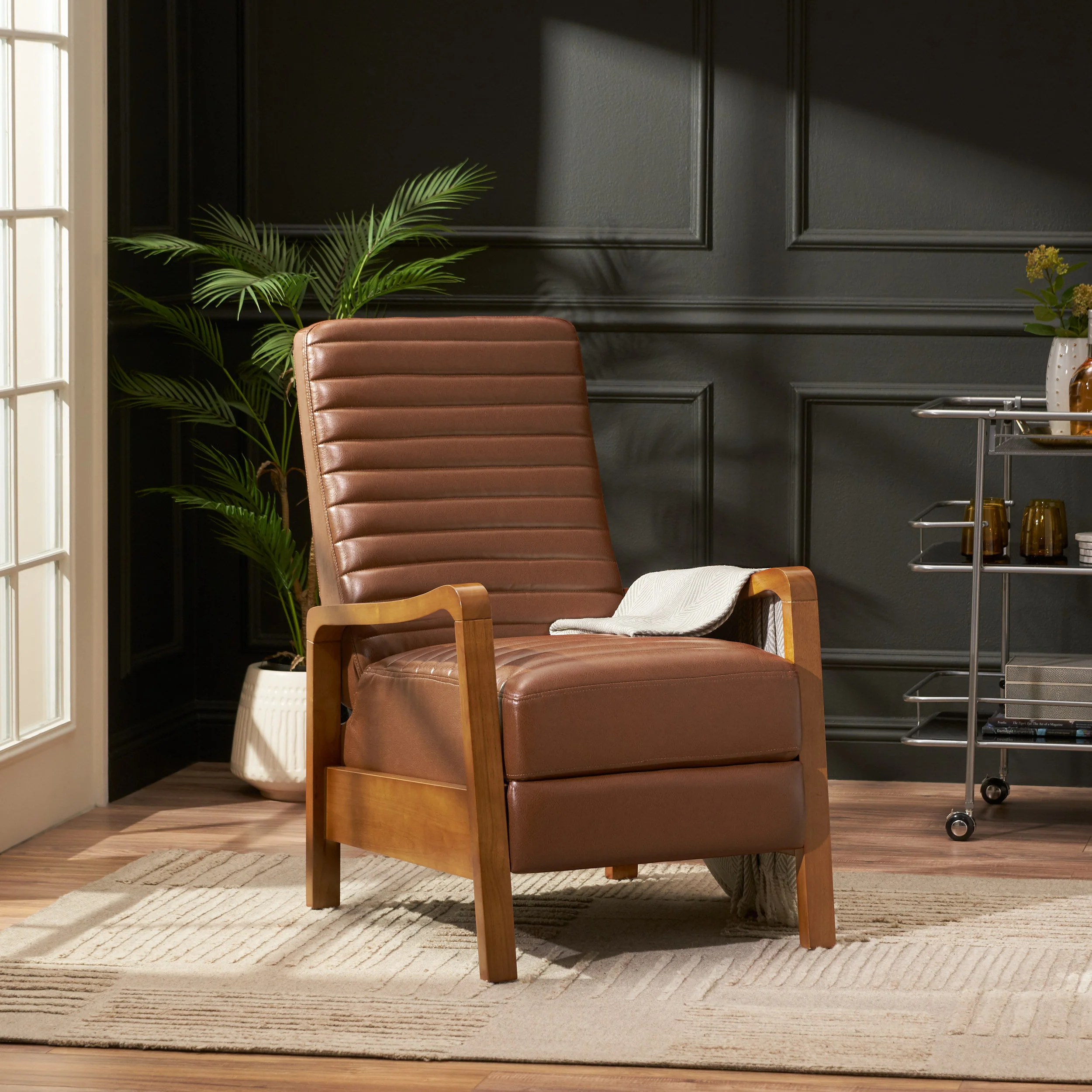 Neihart Contemporary Channel Stitch Pushback Recliner - furnishings