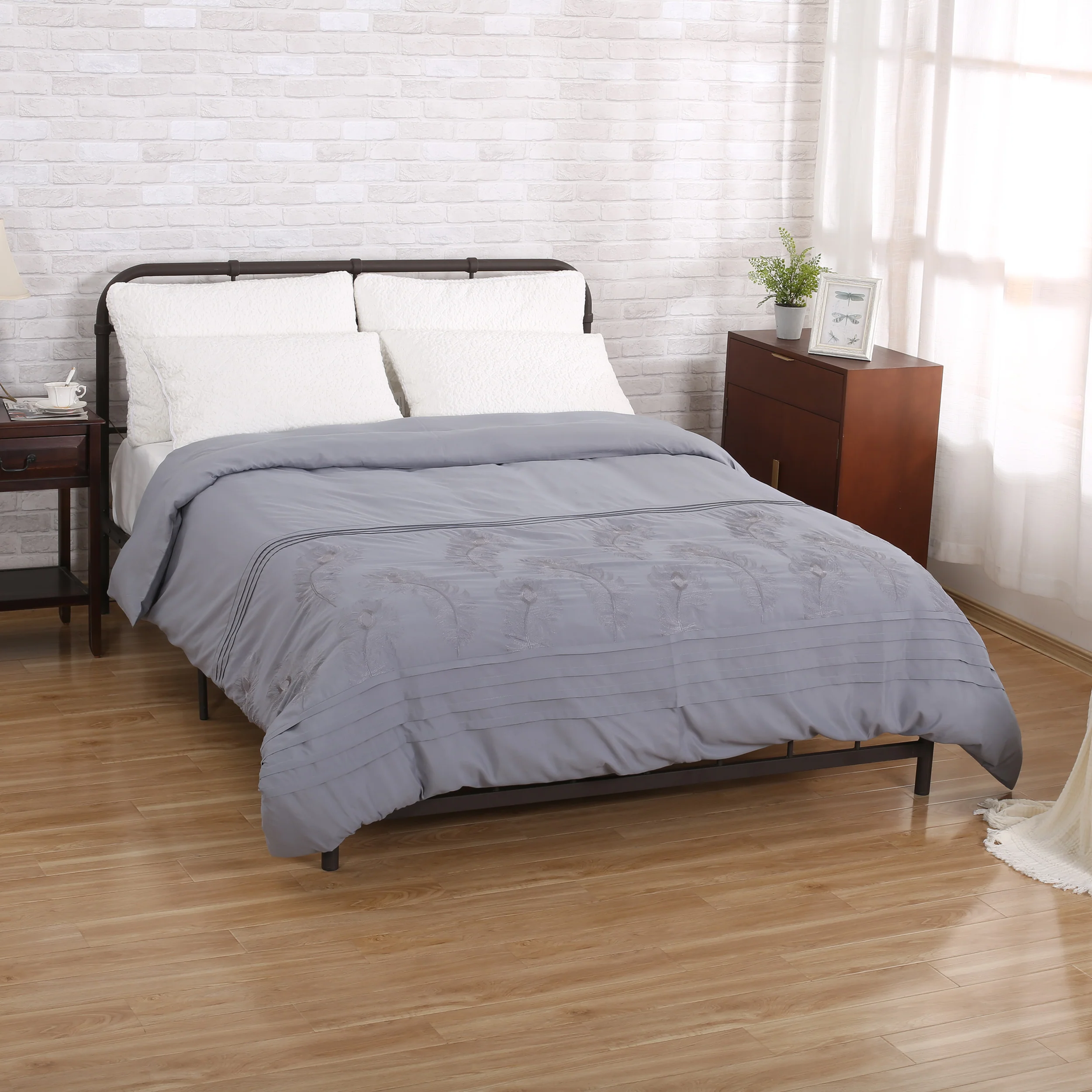 Zoey Queen Size Fabric Duvet Cover - furnishings