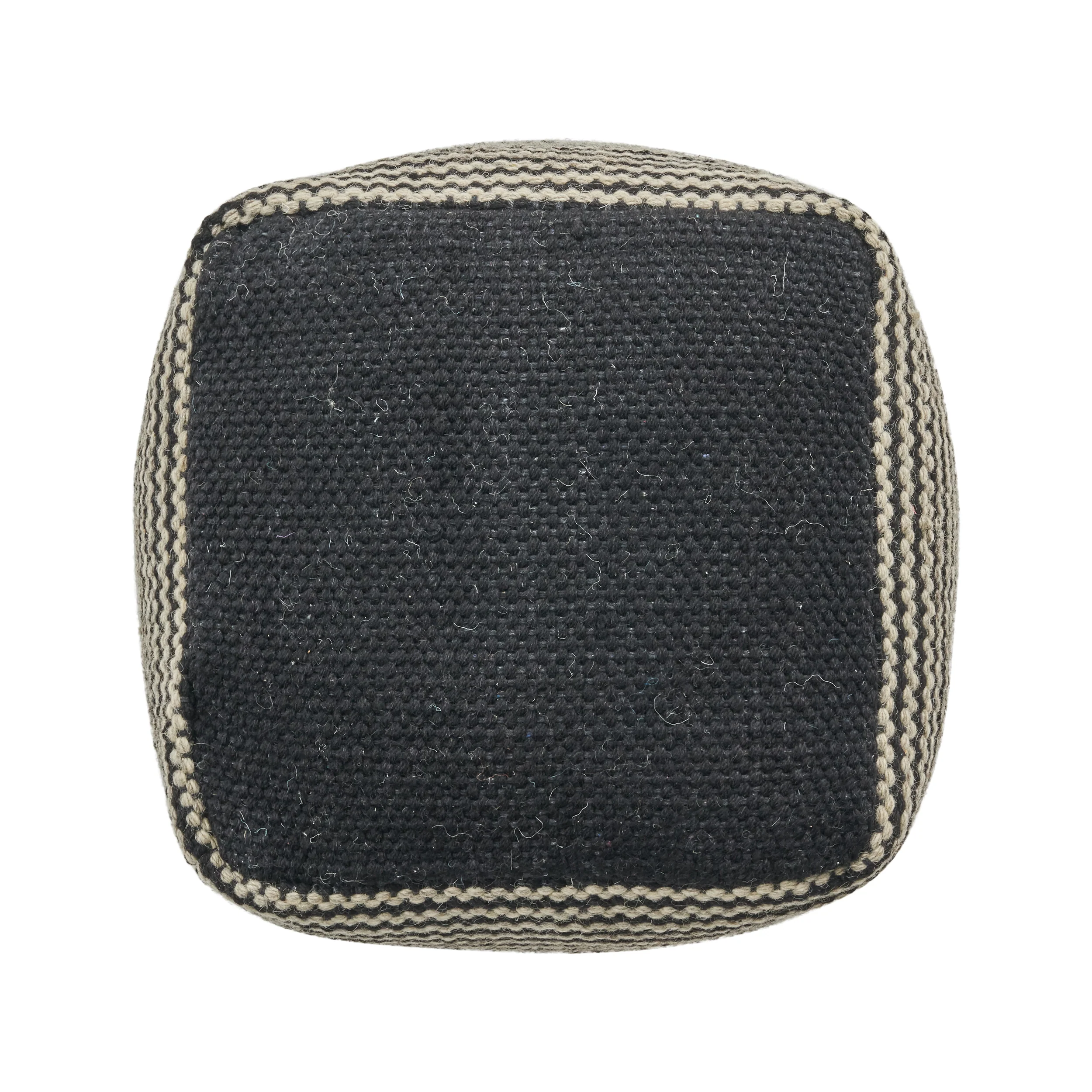 Allyssa Boho Wool and Cotton Ottoman Pouf - furnishings