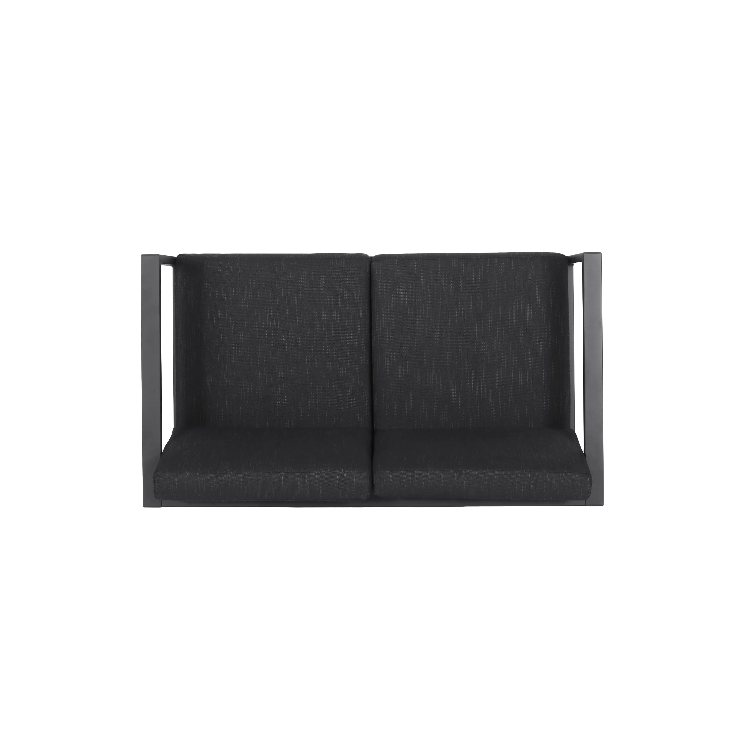 Navan Outdoor 4 Seater Aluminum Chat Set, Silver with Dark Grey Cushions - furnishings