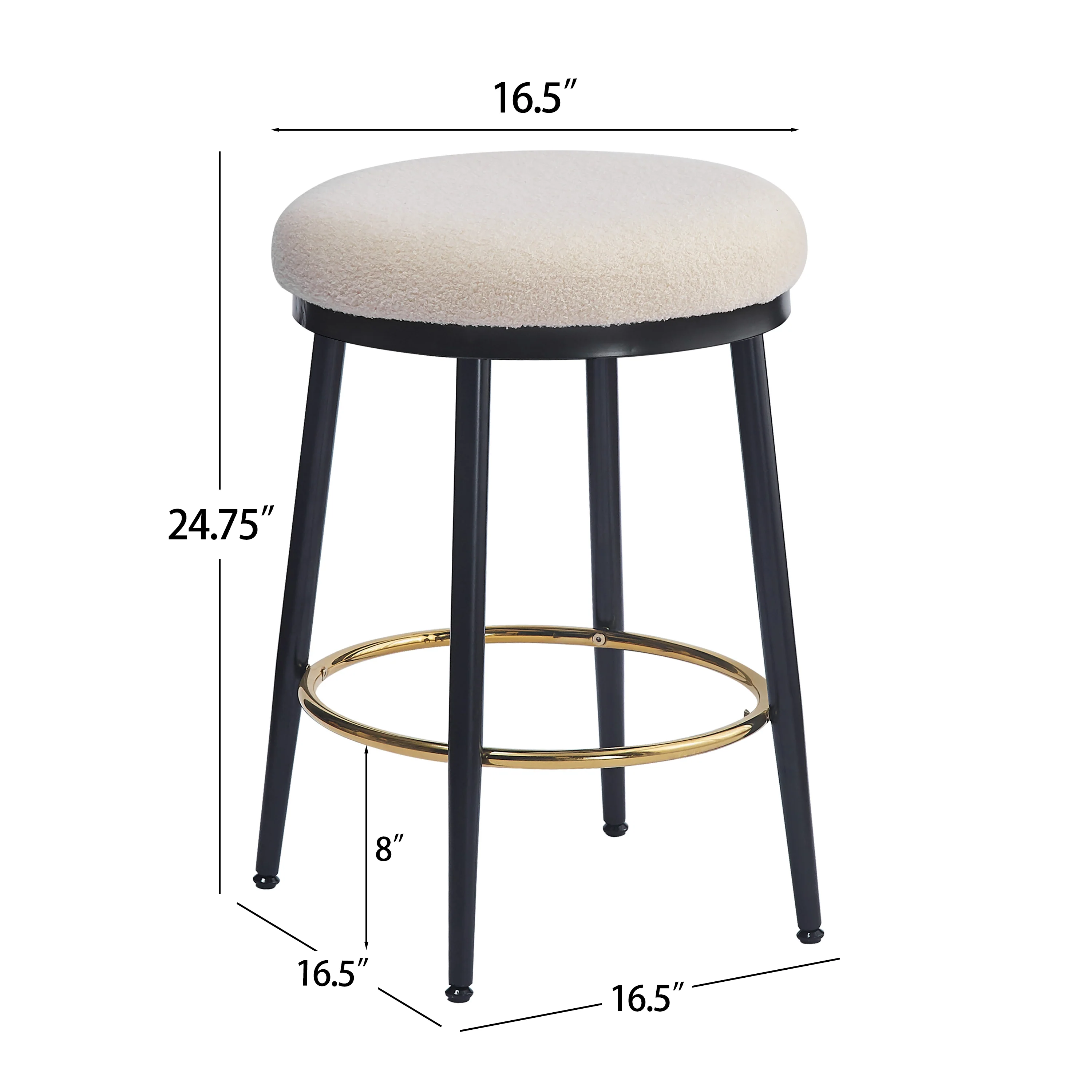 Cedara Modern Upholstered Cushioned Counter Stools with Footrest - furnishings