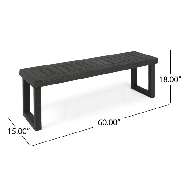 Eric Outdoor 6-Seater Acacia Wood Dining Set with Bench - furnishings