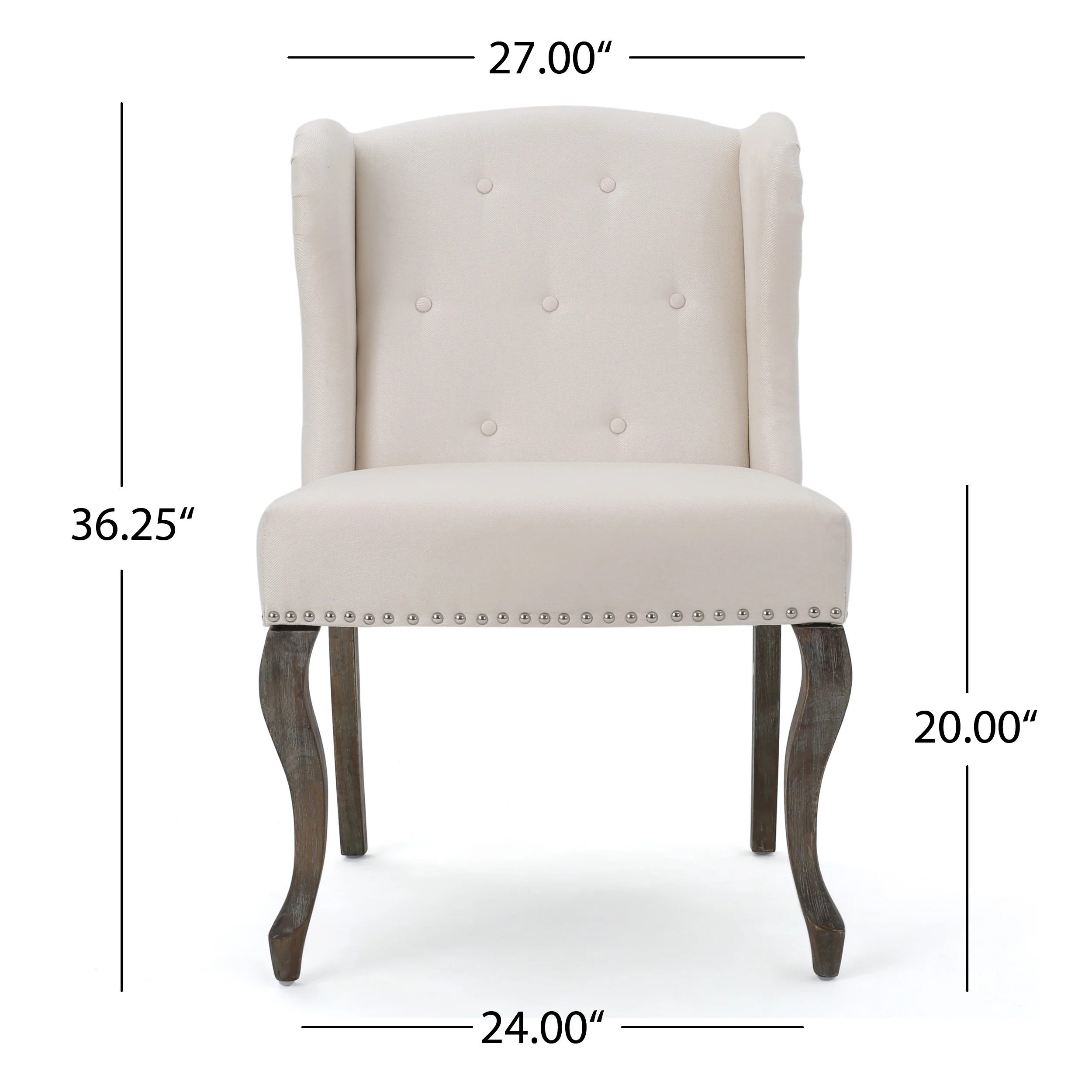 Asheville Modern Fabric Wingback Chair (Set of 2) - furnishings