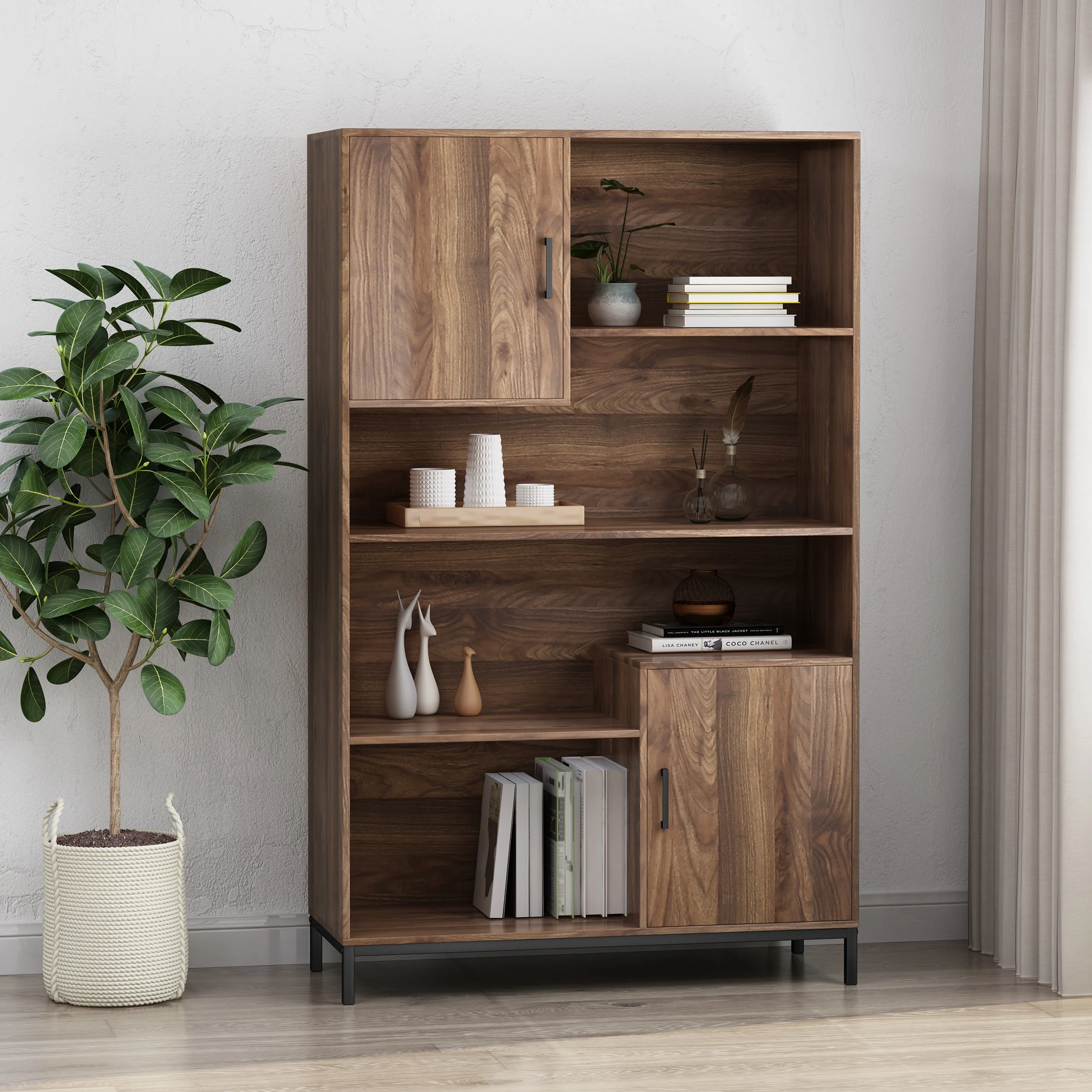 Joaquin Bookcase With Storage Cabinet - furnishings
