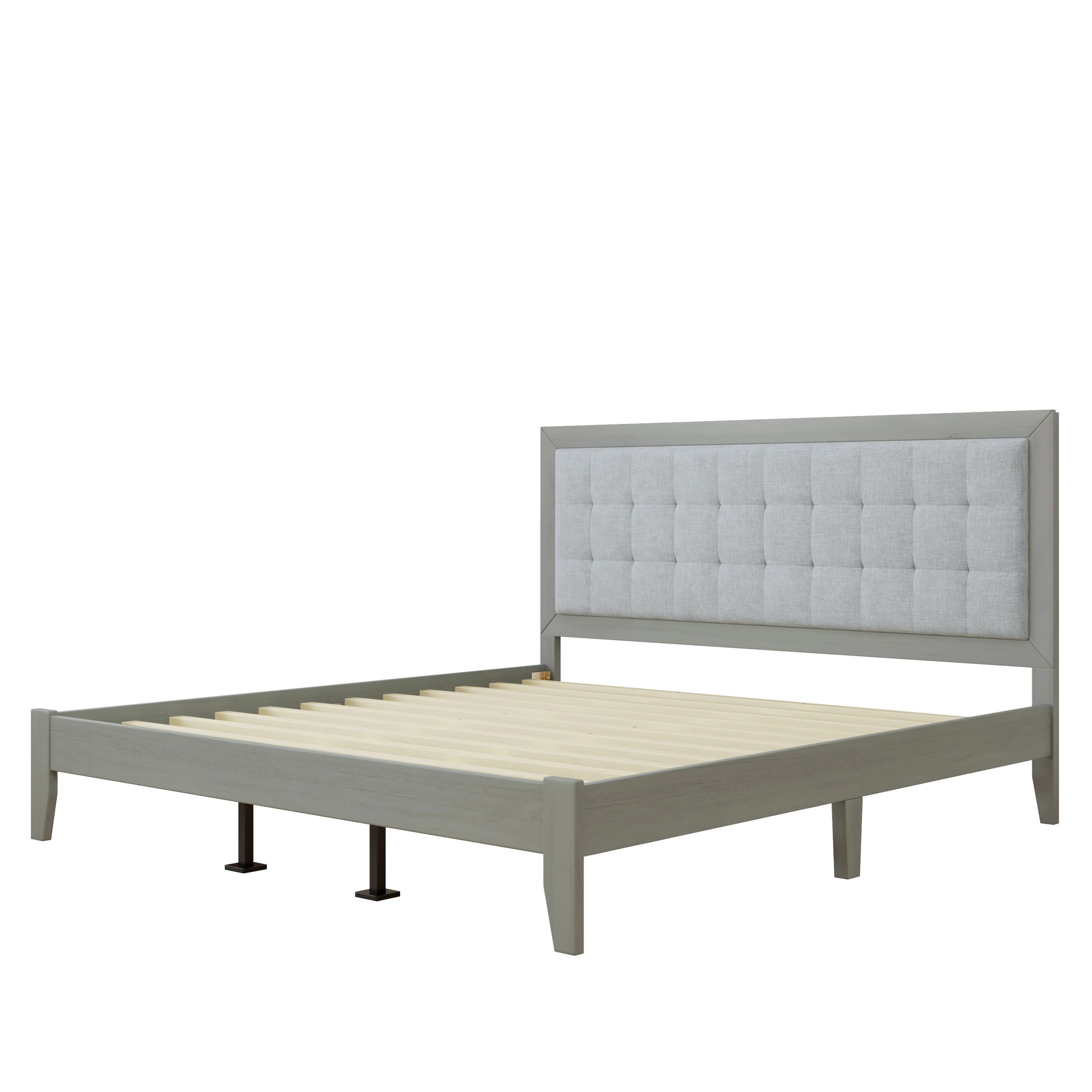 Griselda Upholstered Platform Bed with Padded Headboard - furnishings