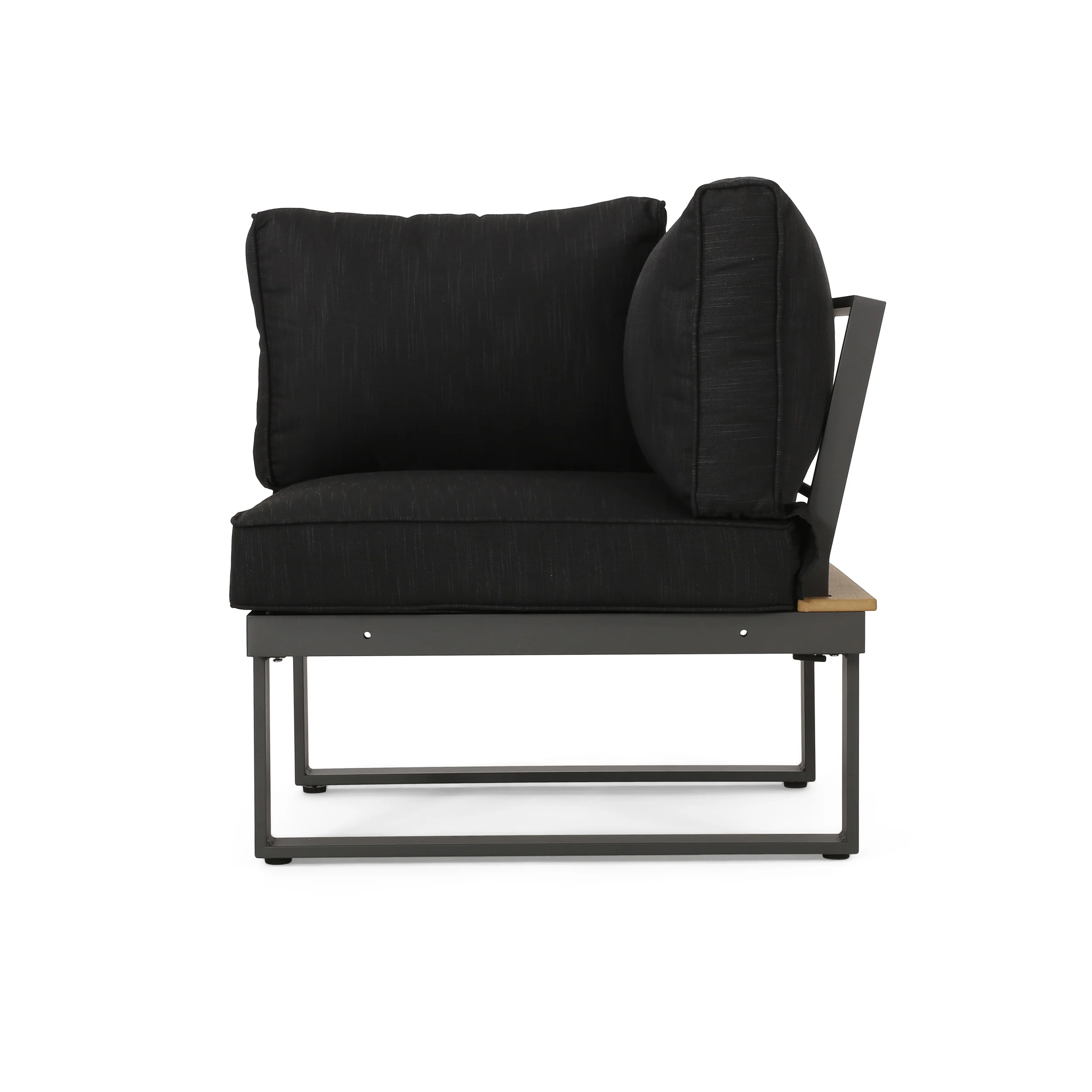 Johana Outdoor Aluminum V-Shaped 5 Seater Sofa Set with Cushions - furnishings