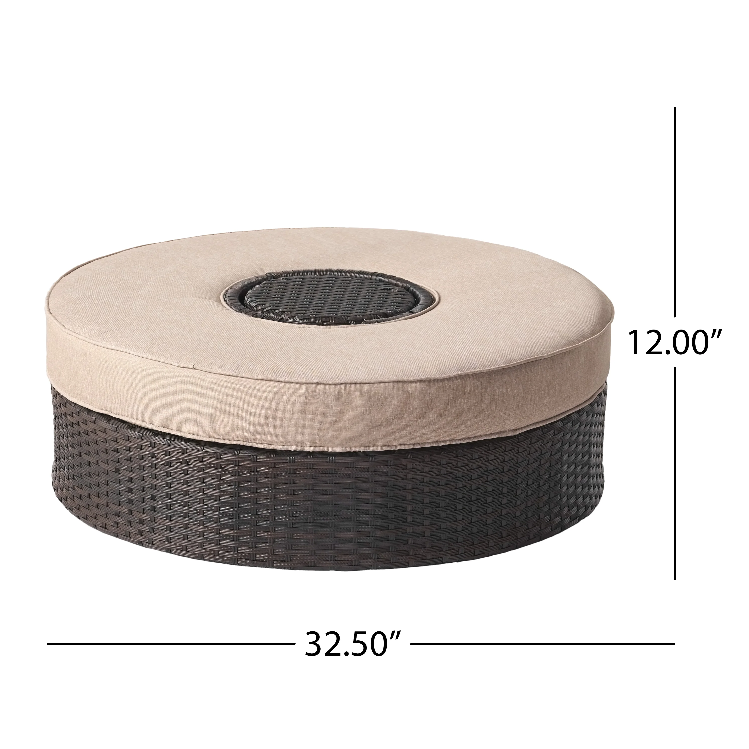 Boden Outdoor Wicker Ottoman with Ice Bucket - furnishings