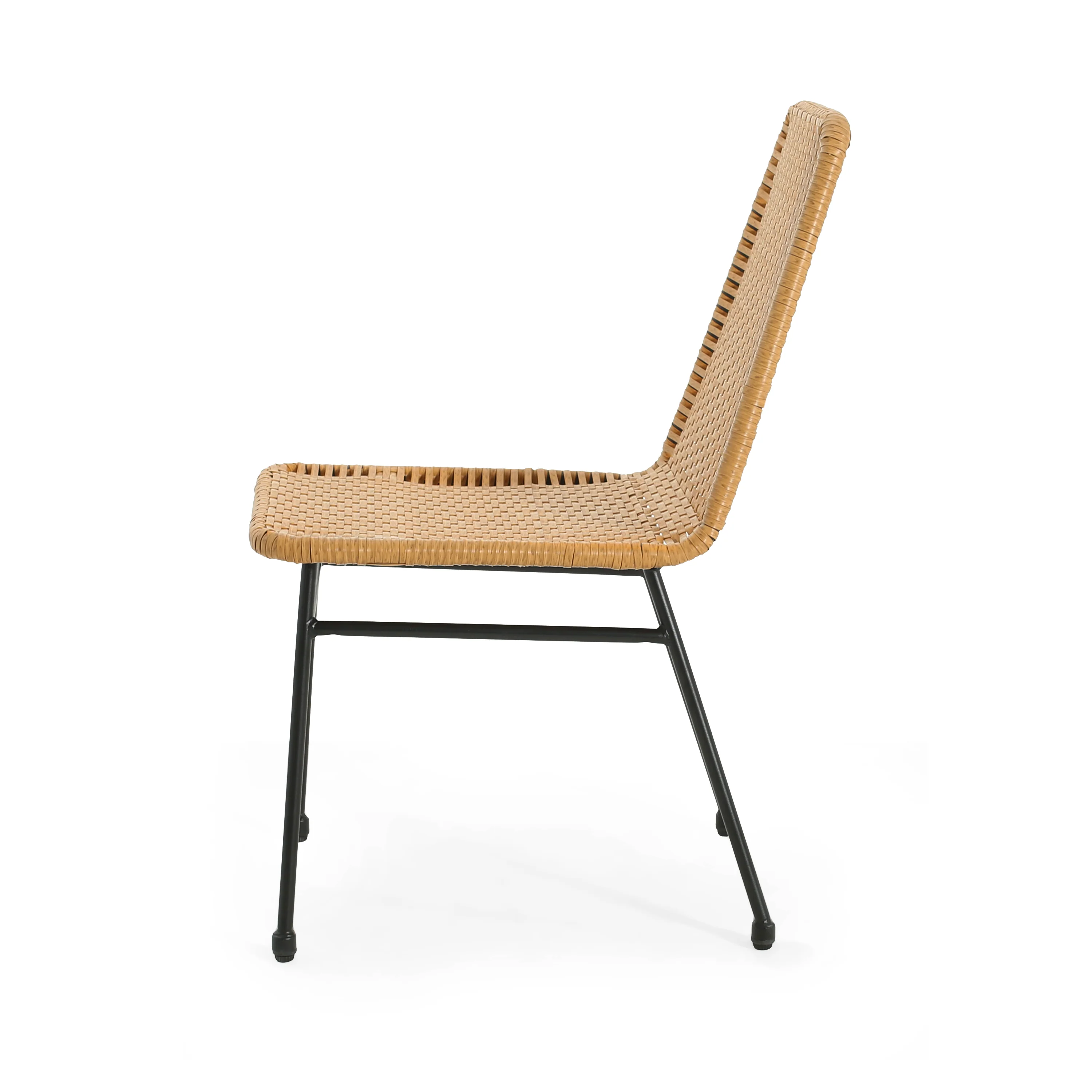 Lunara PE Wicker Dining Chair, Metal Base, Set of 2 - furnishings