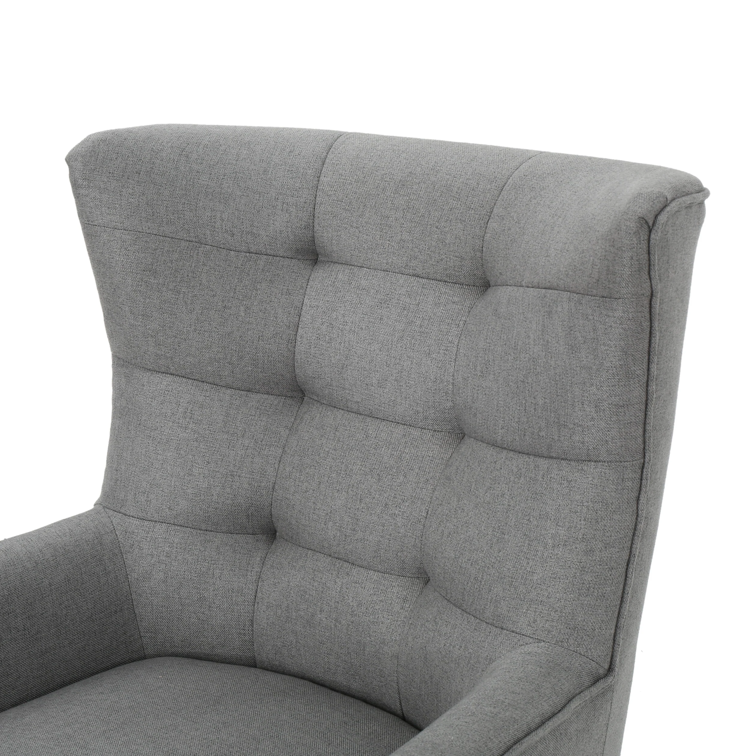 Temescal Mid Century Modern Dark Teal Fabric Accent Chair - furnishings
