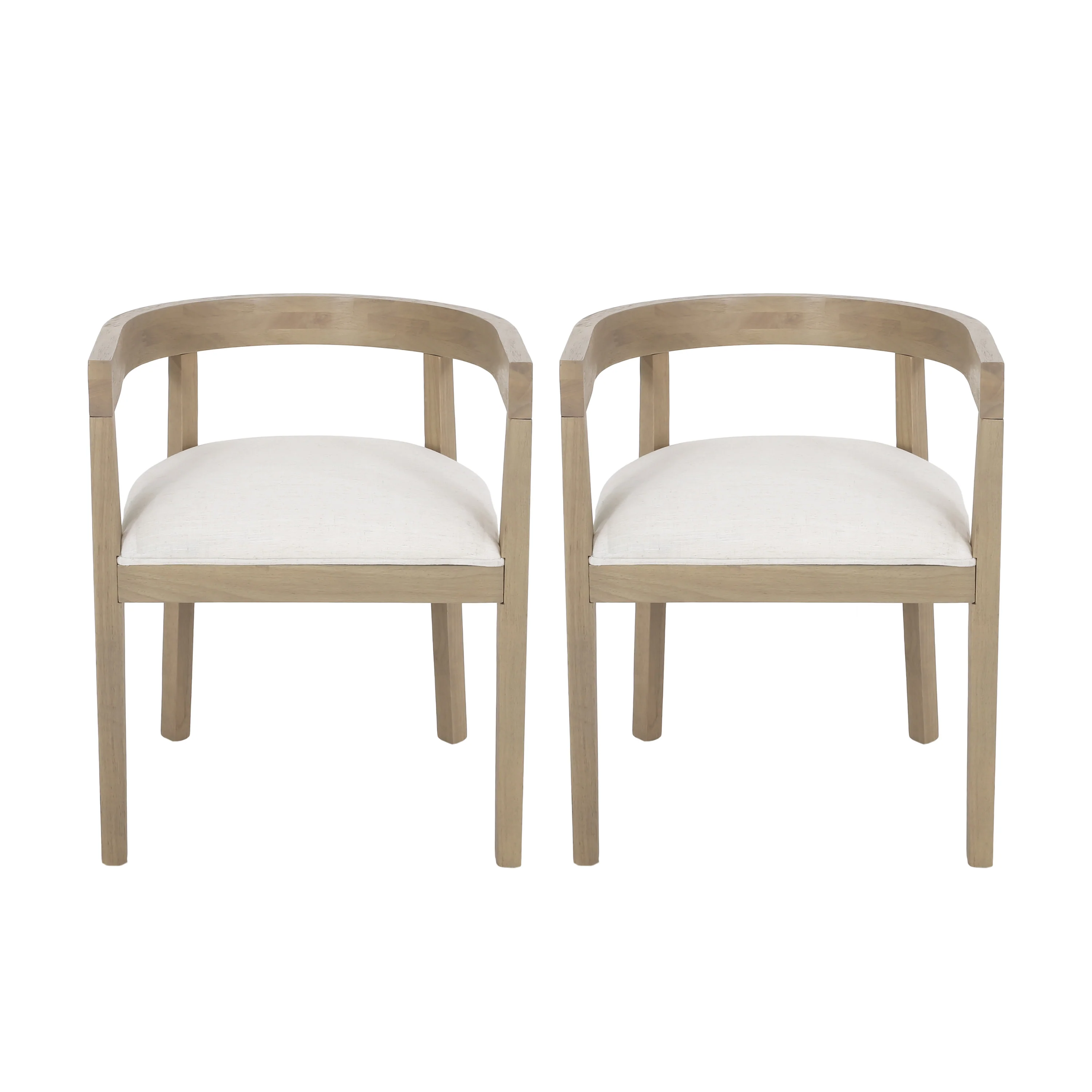 Vande Fabric Upholstered Wood Tub Dining Chairs, Set of 2 - furnishings