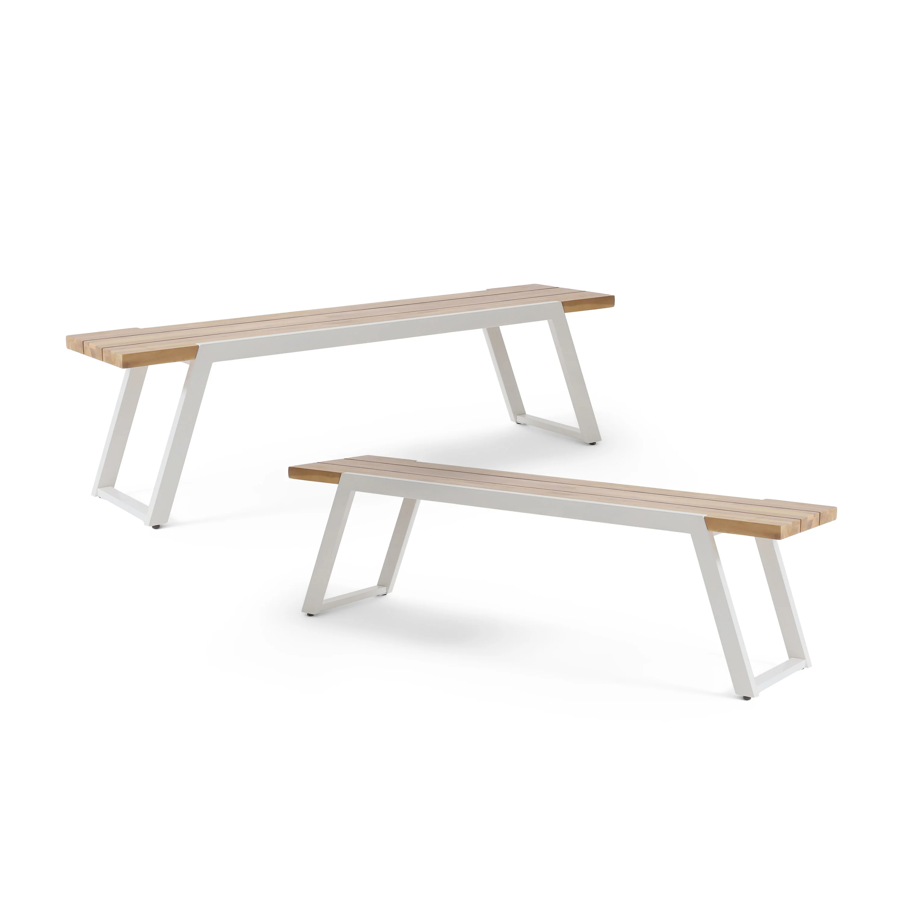 Gebo Outdoor Acacia Wood and Iron Dining Bench - furnishings