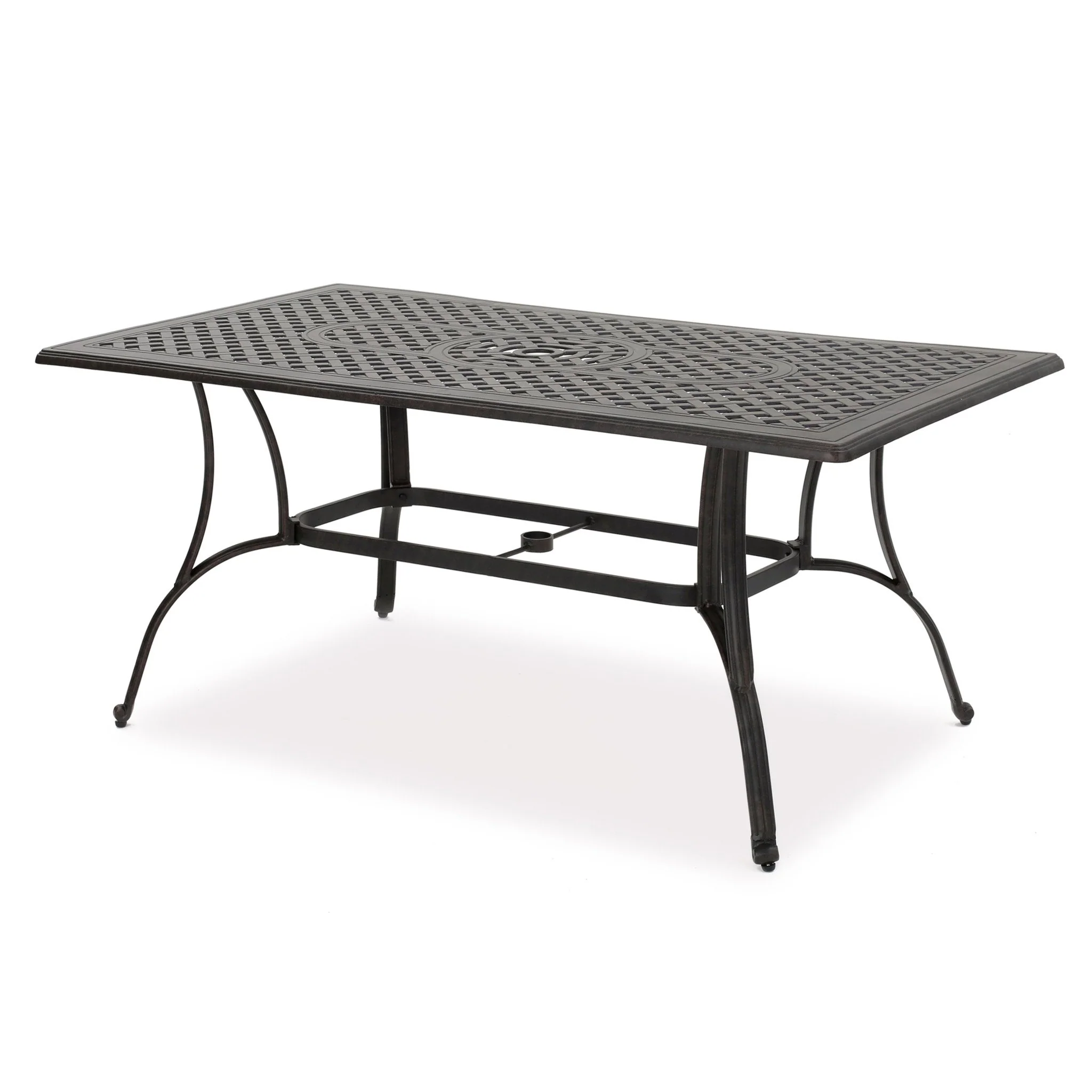Fonzo Outdoor 7 Piece Bronze Cast Aluminum Rectangular Dining Set - furnishings