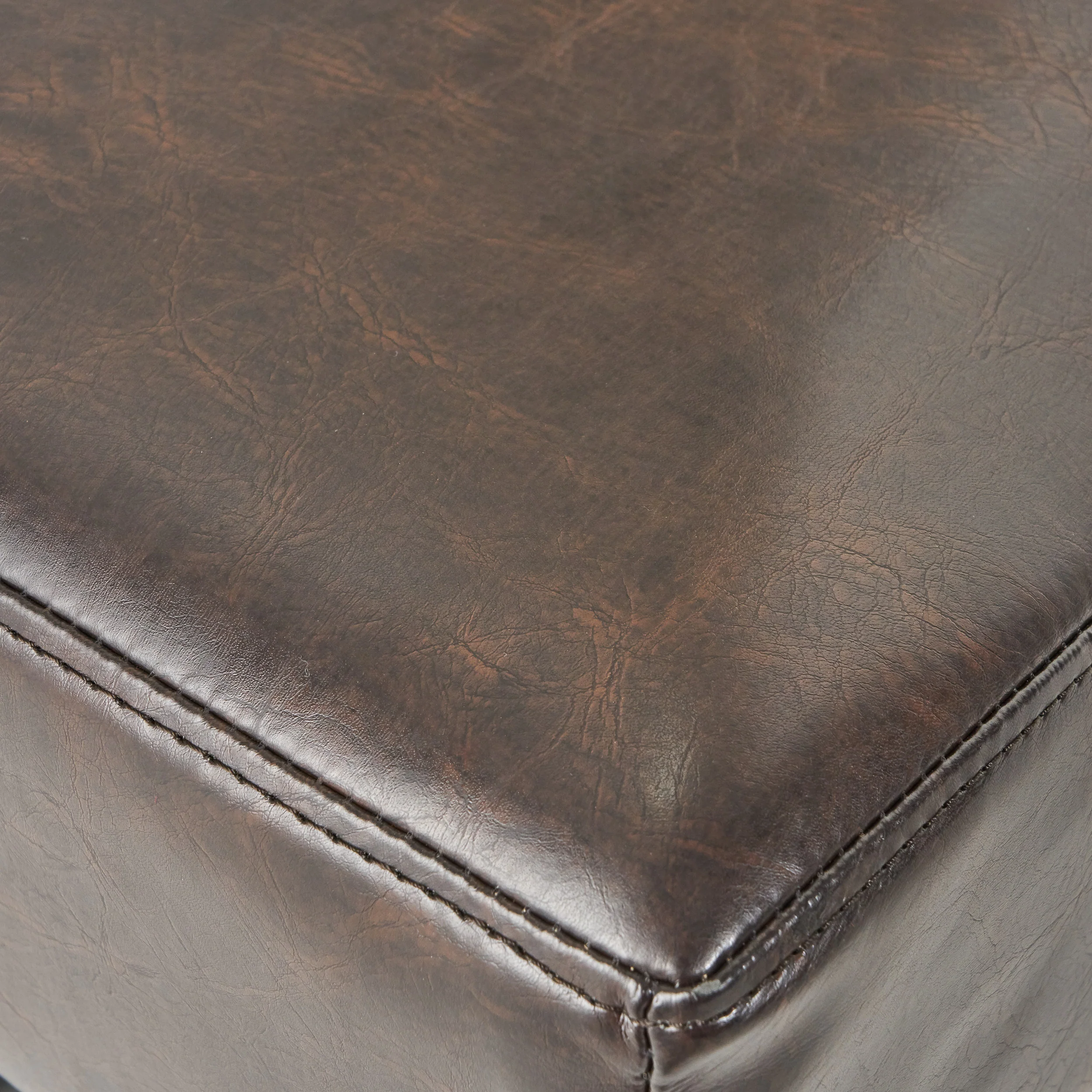 Adler 30-Inch Brown Leather Backless Bar Stool (Set of 2) - furnishings