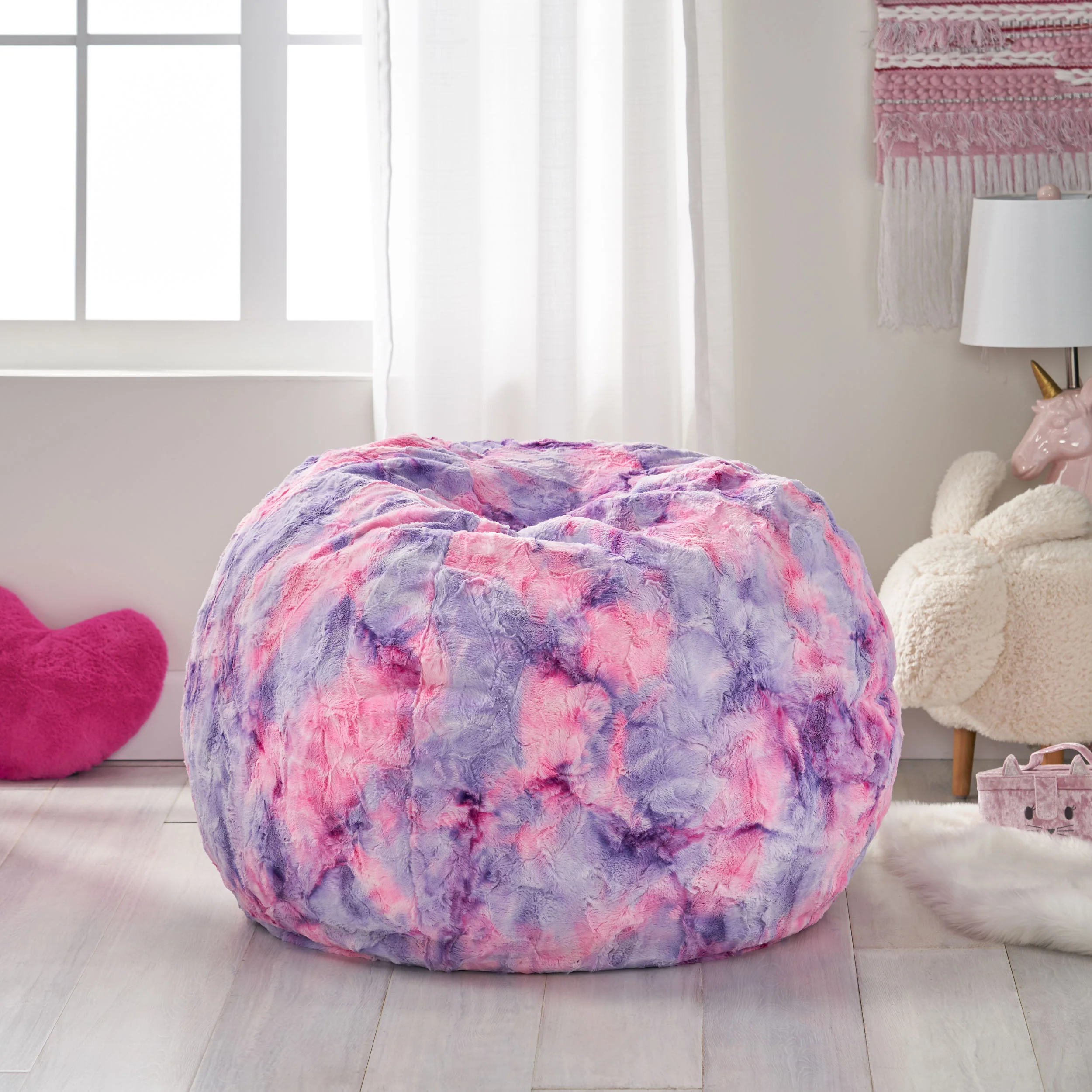 Donyae Modern 3 Foot Sorbet Tie-Dye Bean Bag - furnishings