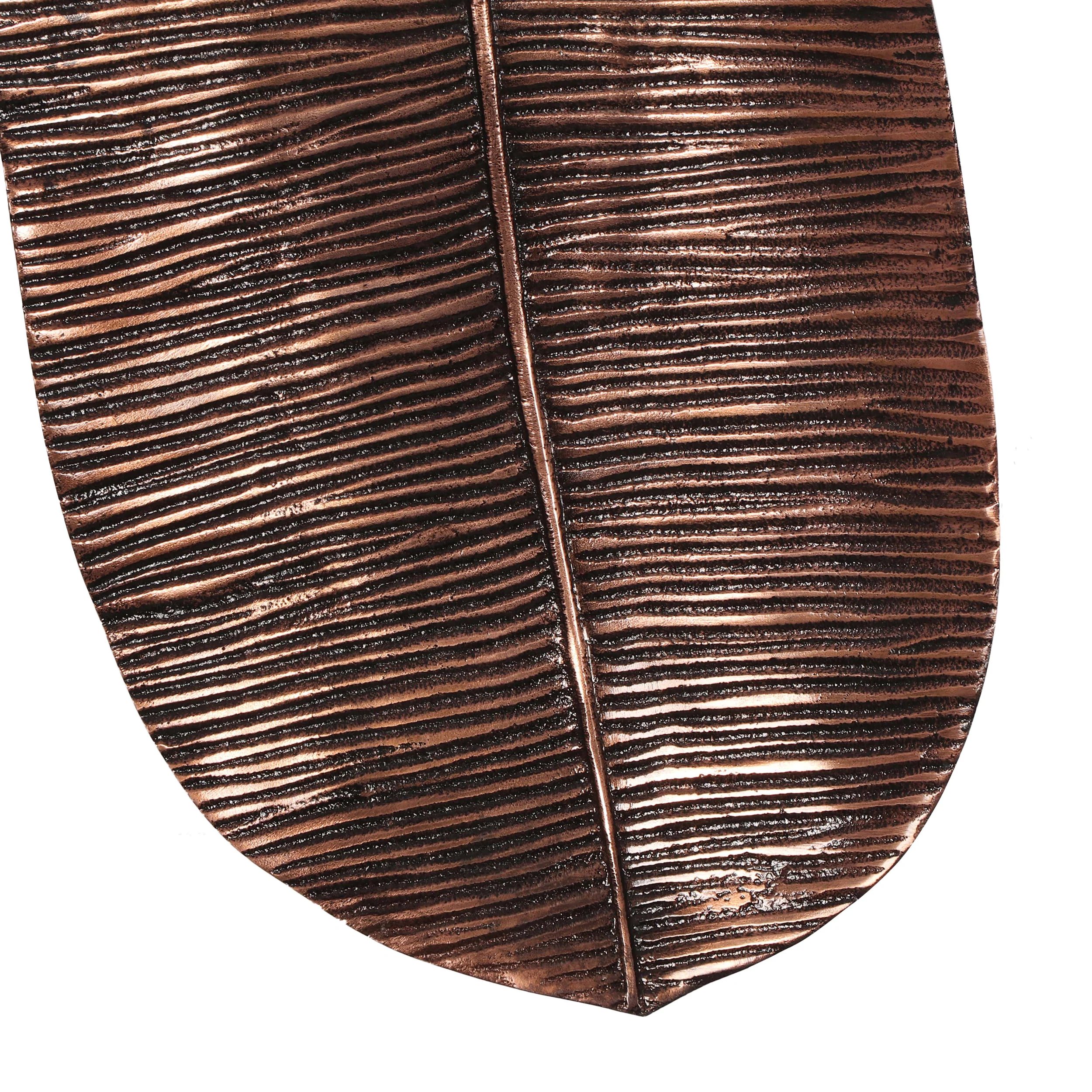 Cordele Handcrafted Aluminum Large Leaf Wall Decor - furnishings