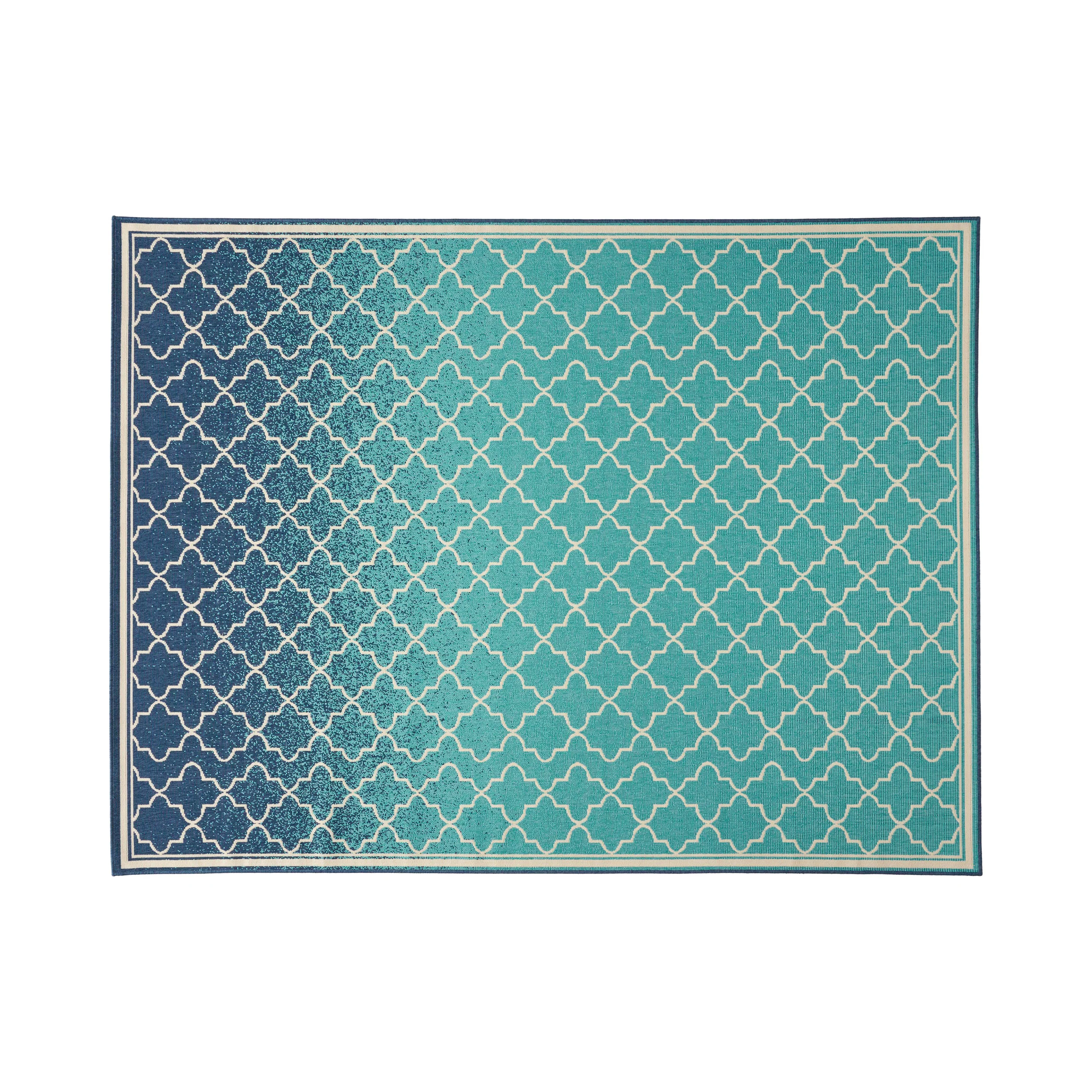 Sweety Outdoor Ombre Area Rug, Blue and Ivory - furnishings