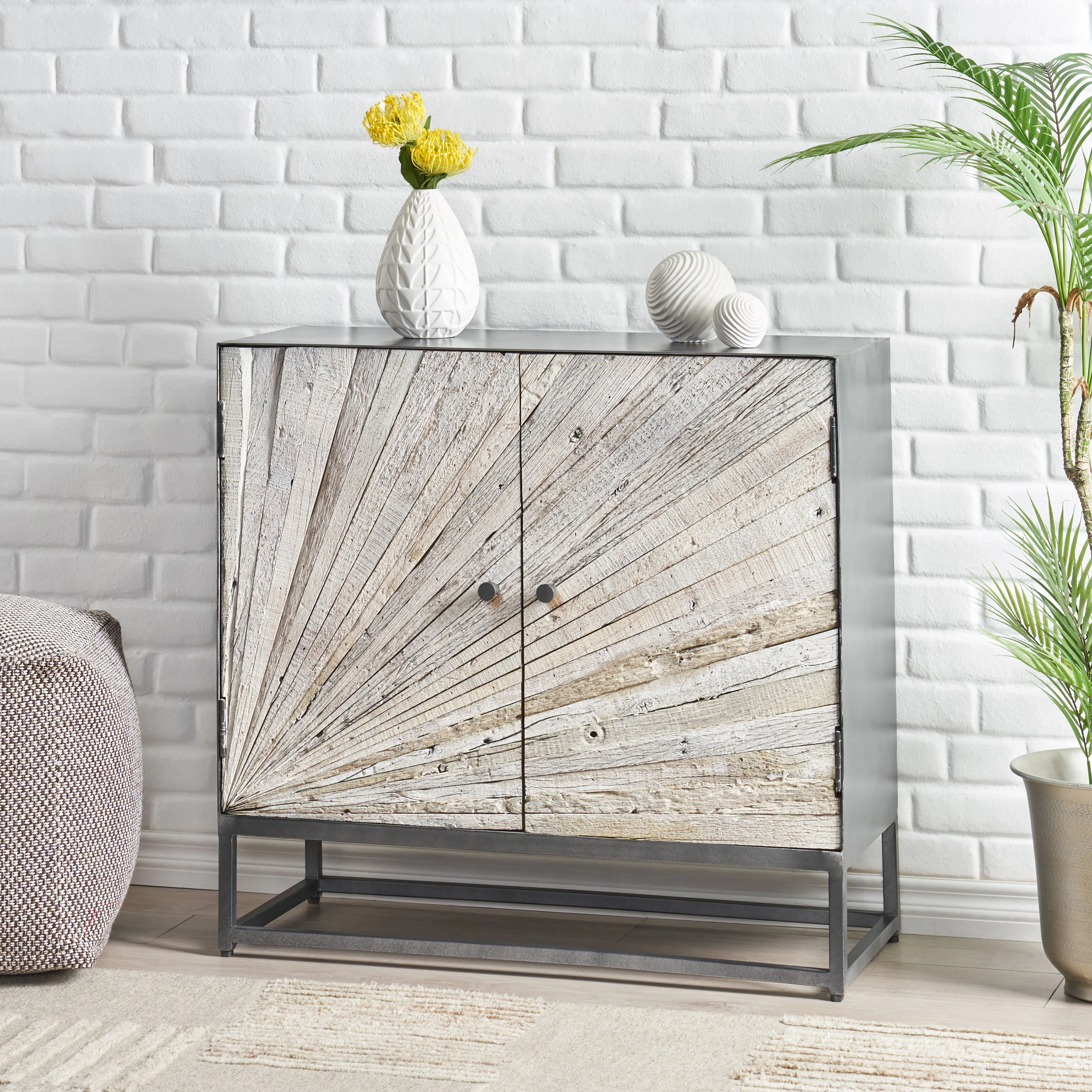 Tijeras Handcrafted Modern Industrial 2 Door Cabinet - furnishings
