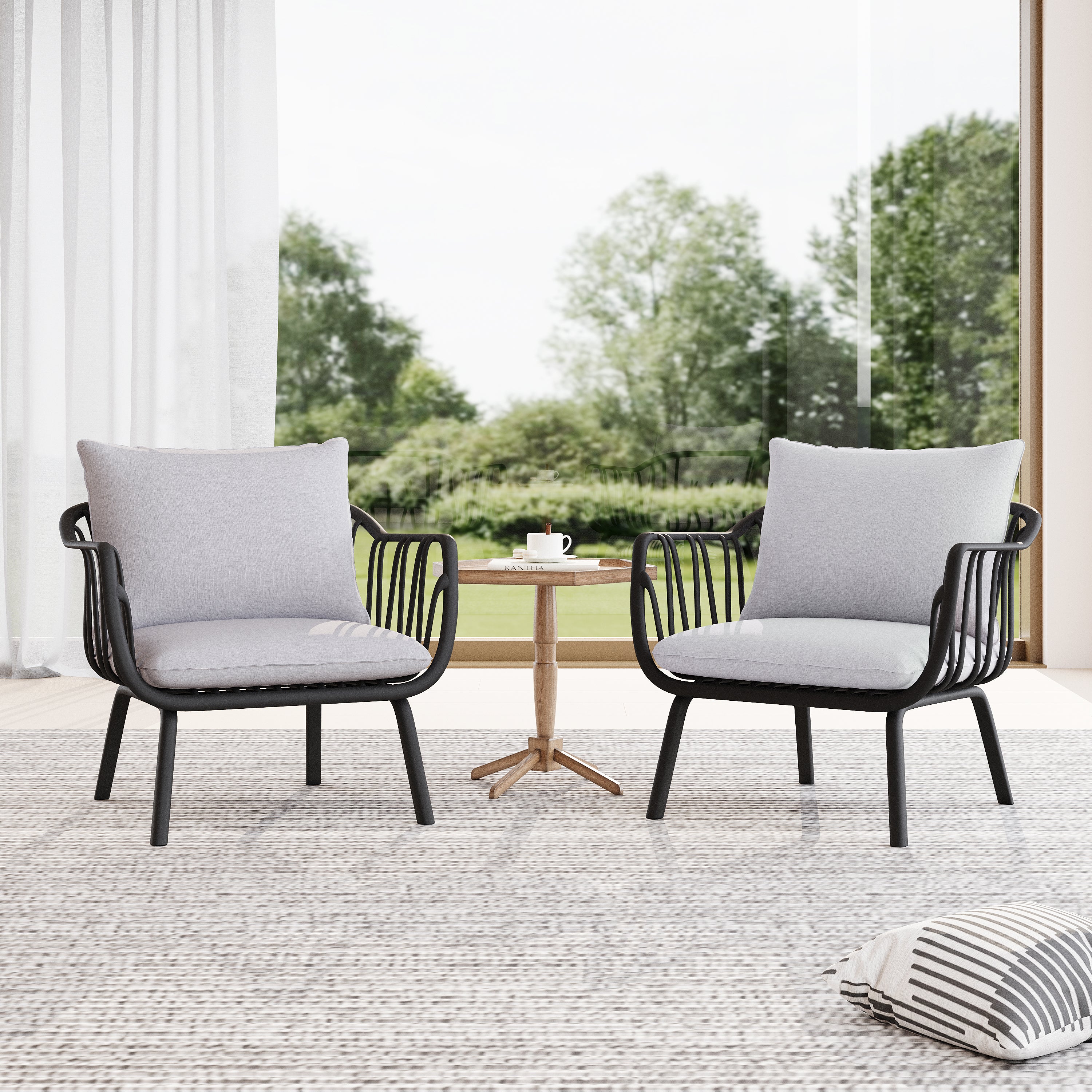 Larla Modern Indoor & Outdoor Patio Club Chairs - furnishings