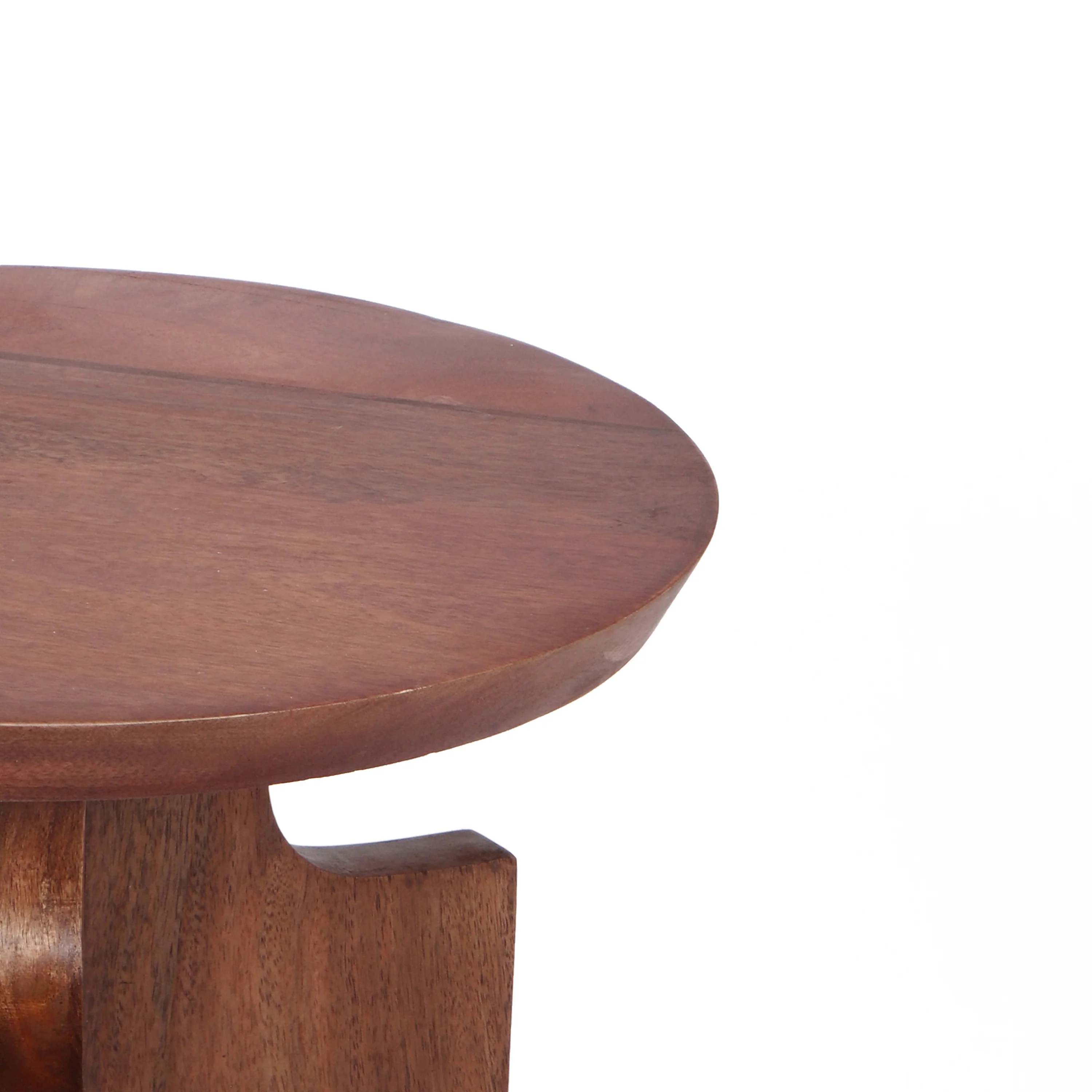 Tangelo Retro Round Mango Wood End Table - furnishings