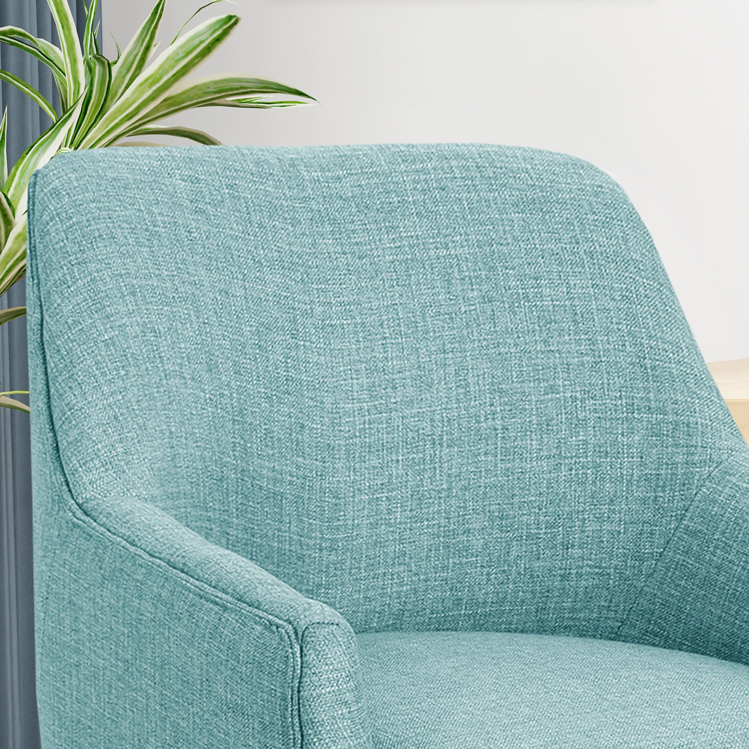 Morgan Mid Century Modern Fabric Home Office Chair with Chrome Base - furnishings