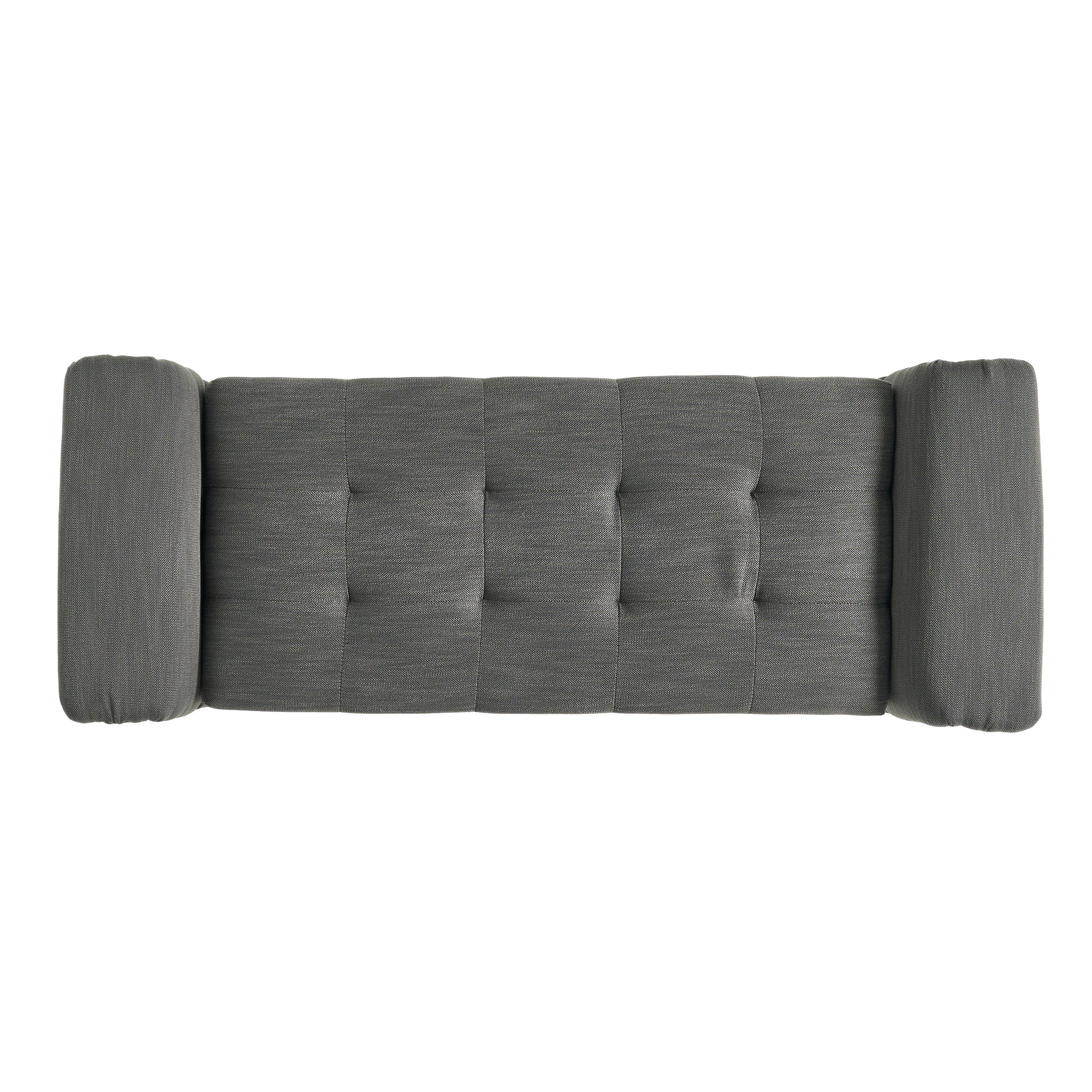 James Beige Tufted Fabric Armed Storage Ottoman Bench - furnishings