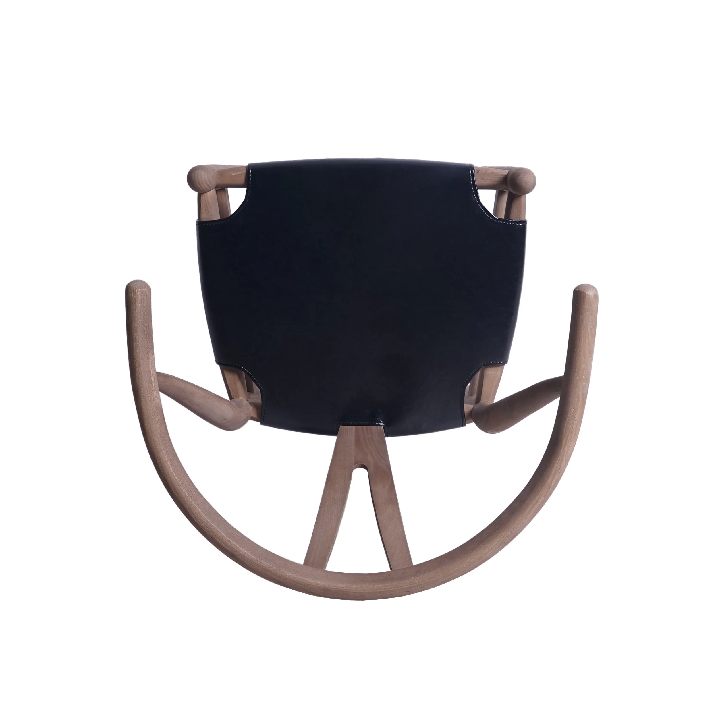 Quince Rustic Faux Leather and Elm Wood Wishbone Chair - furnishings