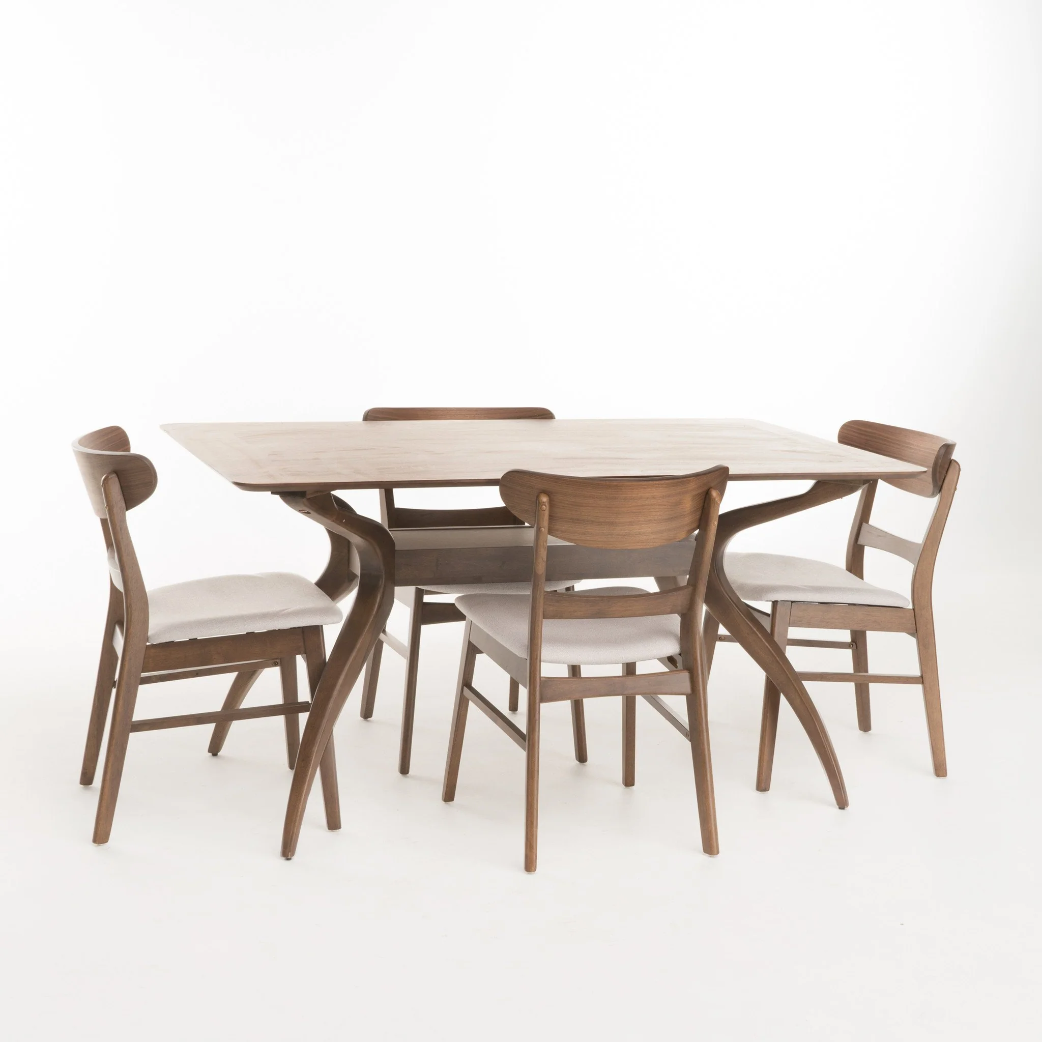 Isador Mid-Century Modern 5 Piece Dining Set - furnishings