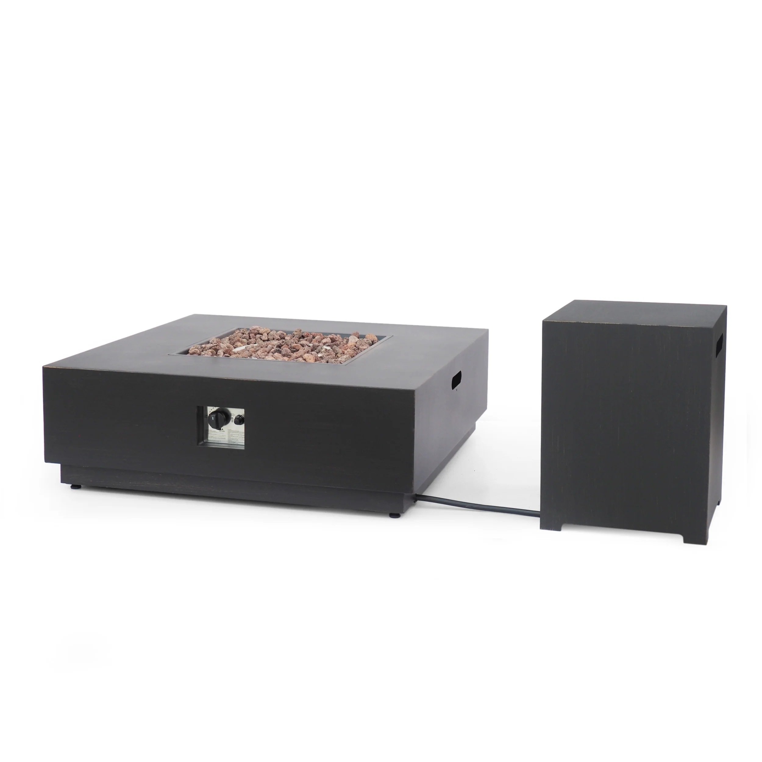 Jasmine Outdoor 40-Inch Square Fire Pit with Tank Holder - furnishings