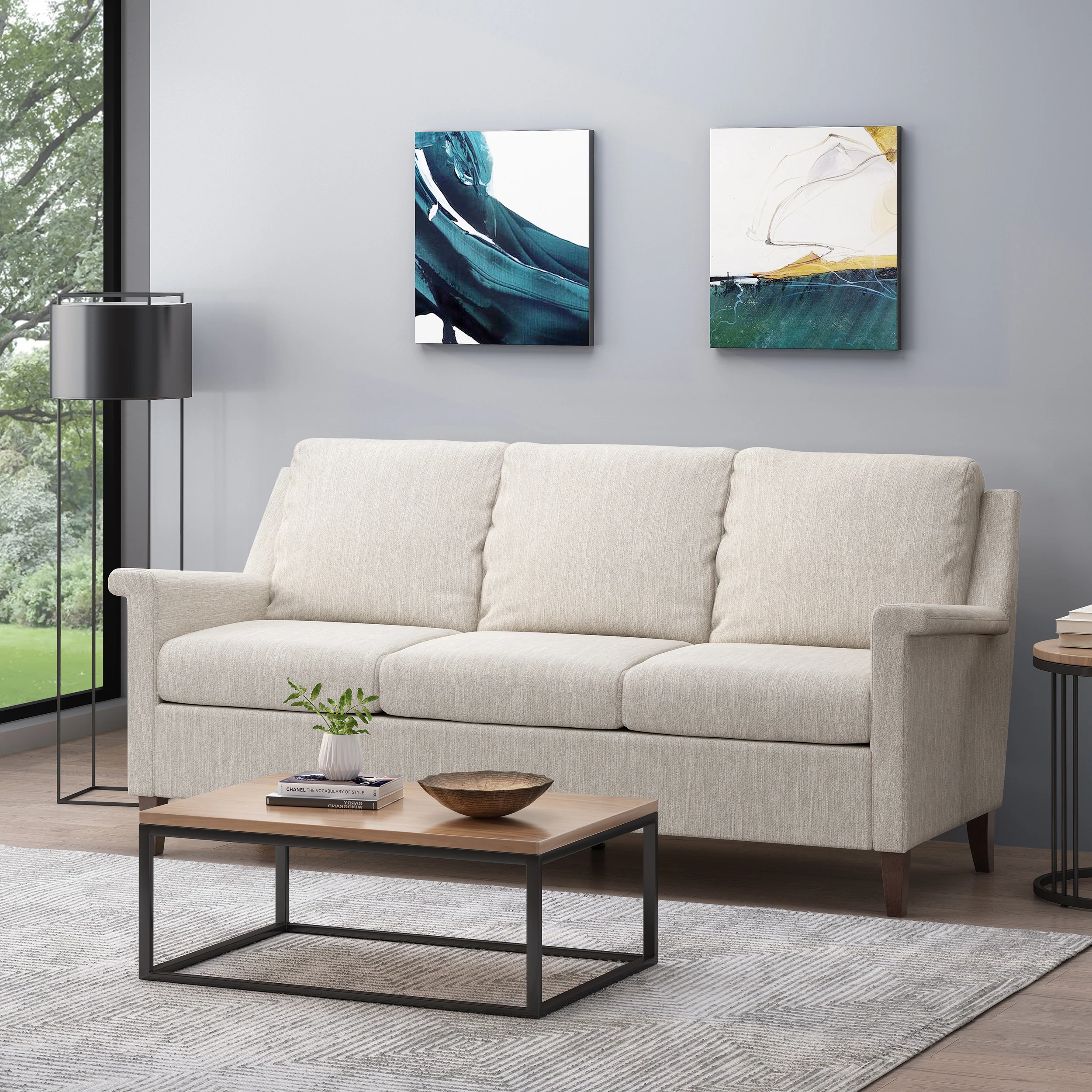 Franz Contemporary 3 Seater Fabric Sofa - furnishings